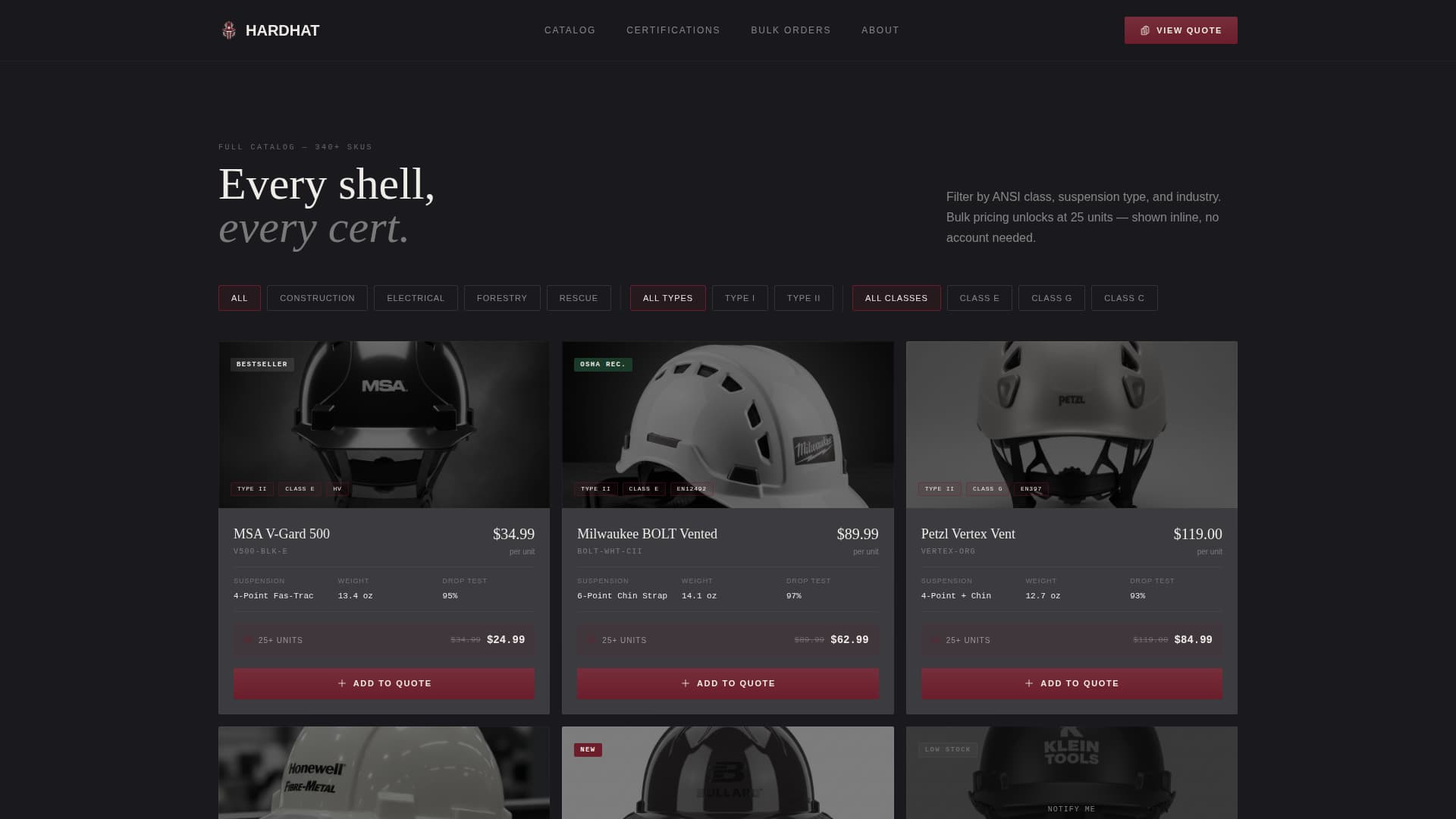 Hat & Headwear Brand Pricing Website Template