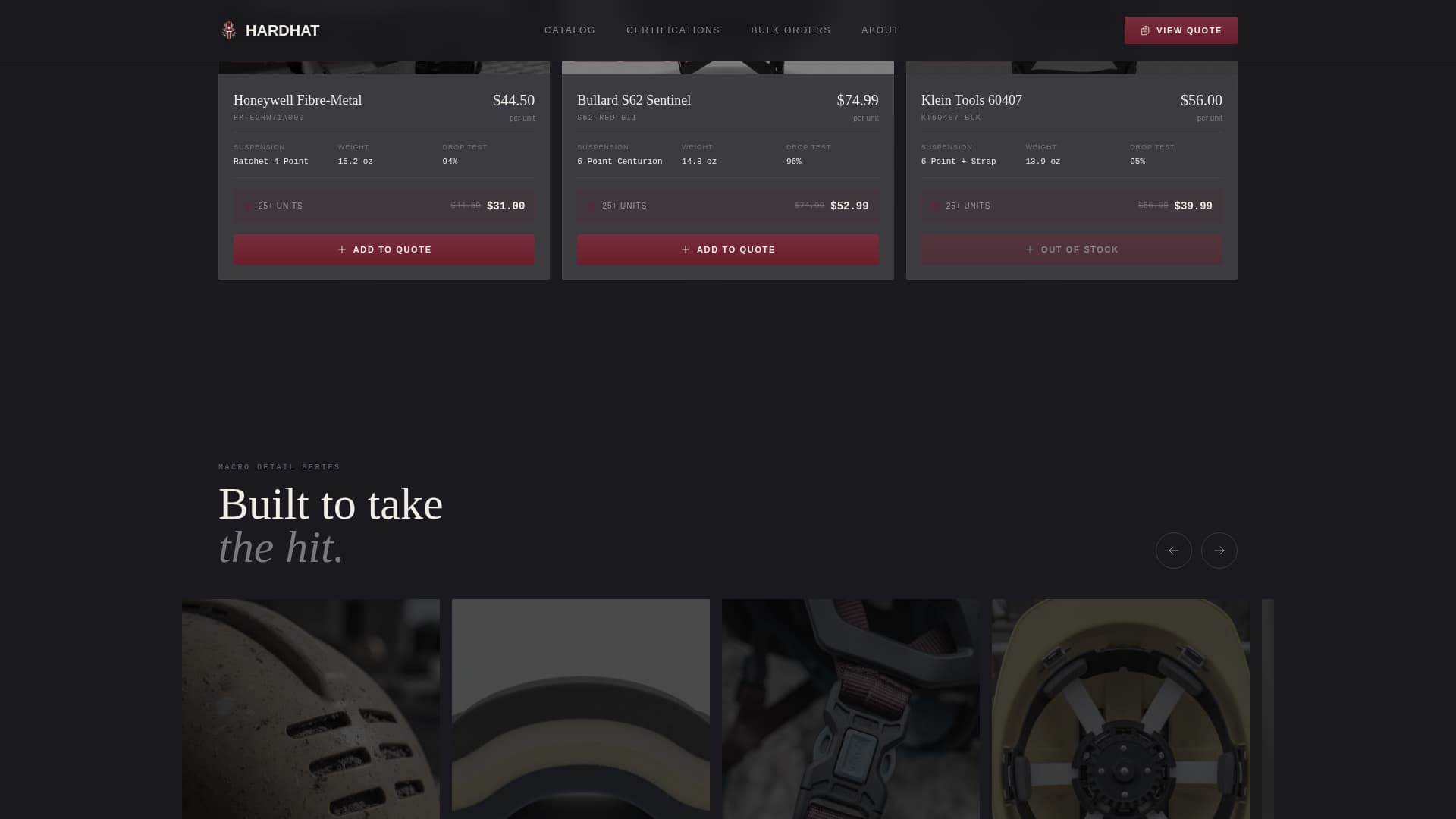 Hat & Headwear Brand Pricing Website Template