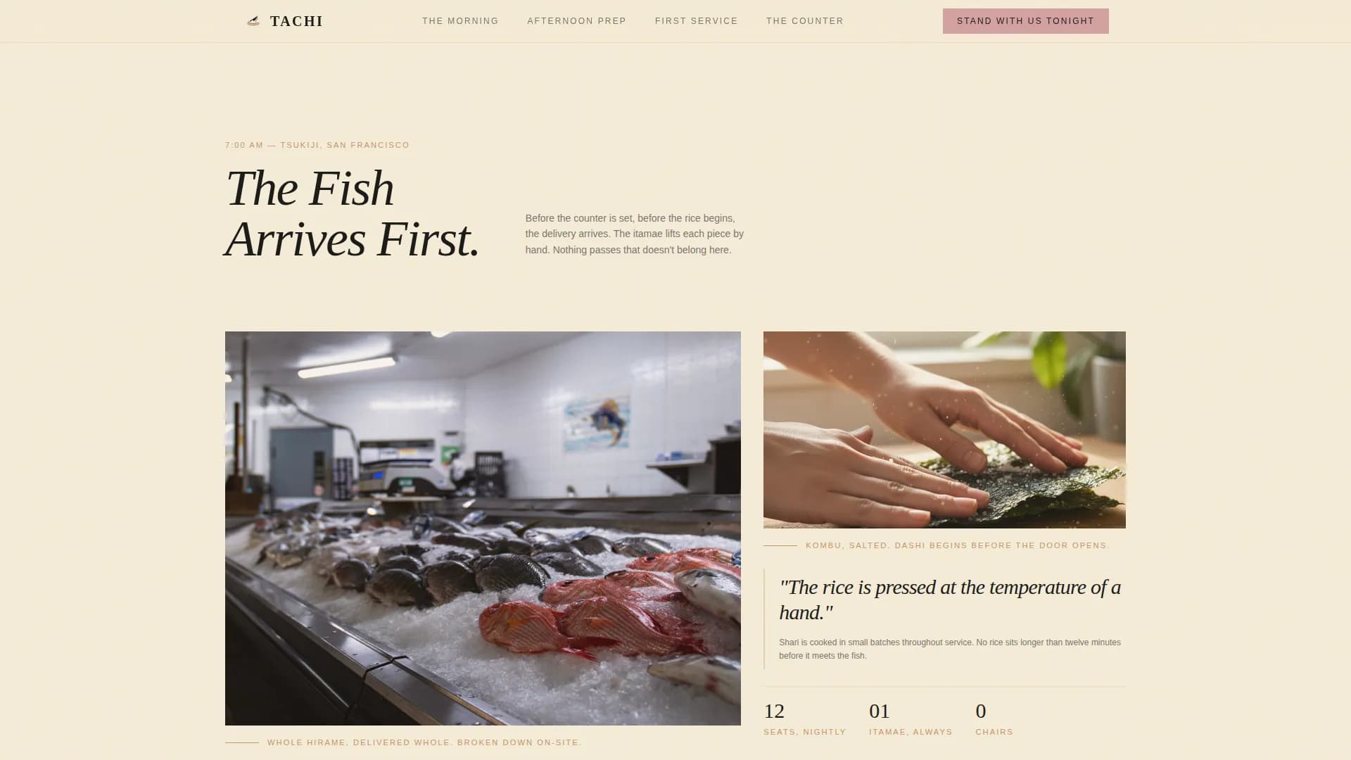 Tachi — Premier Sushi Bar Landing Page Template