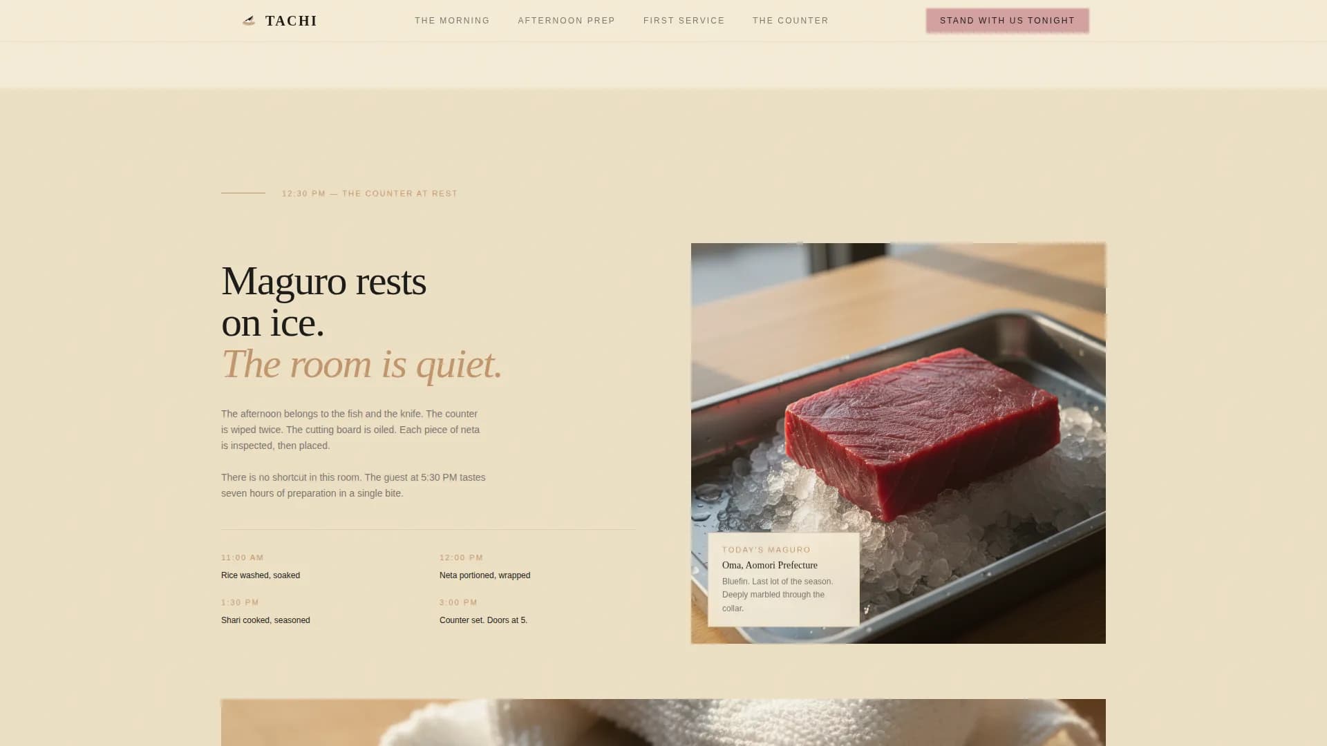 Tachi — Premier Sushi Bar Landing Page Template