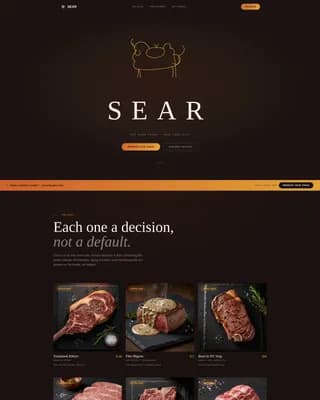 Sear — Luxury Steakhouse Landing Page Template