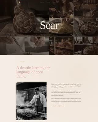 Sear - Haute Craft Steakhouse Landing Page Template