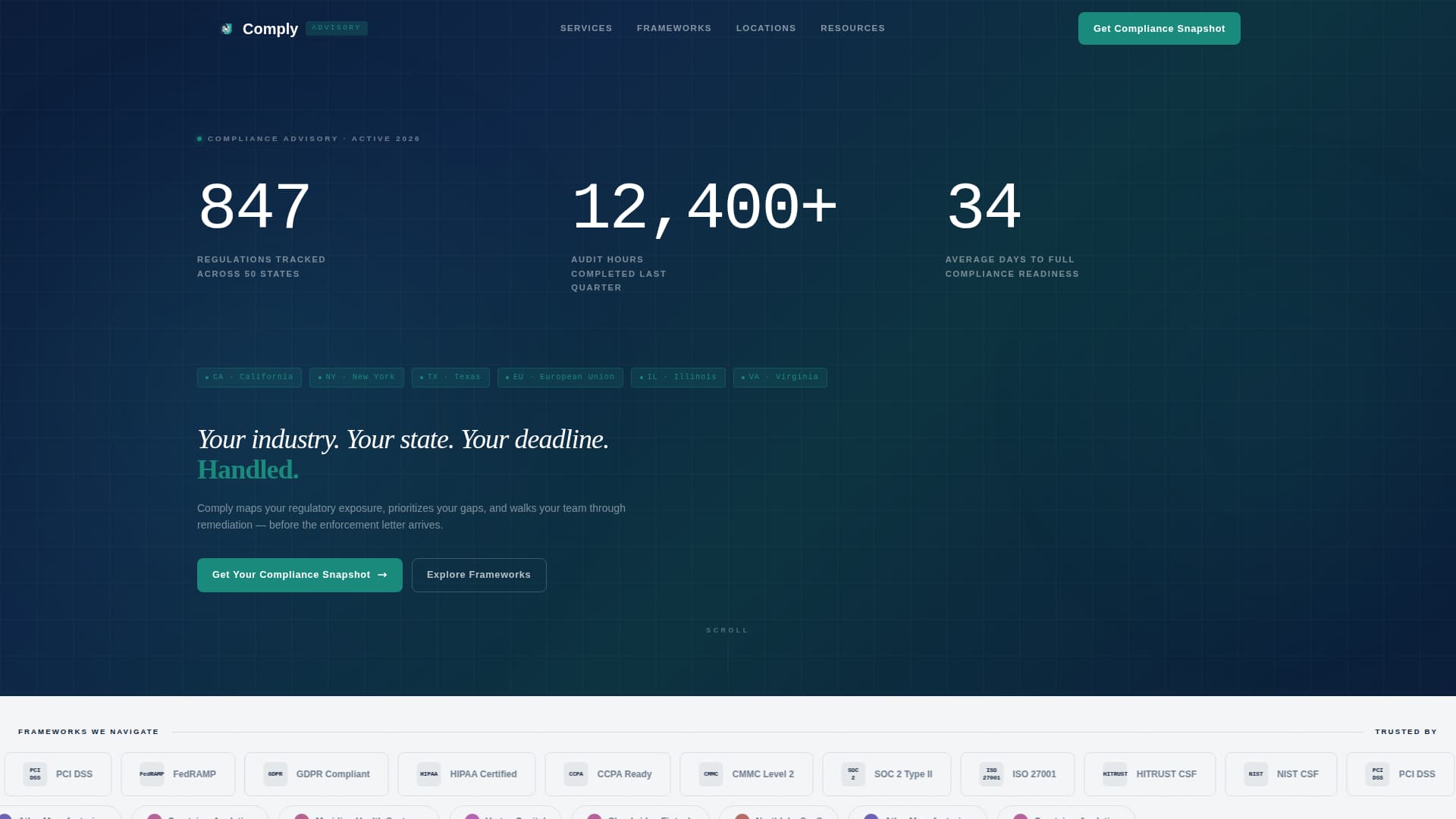 Comply — Trusted Audit Services Landing Page Template
