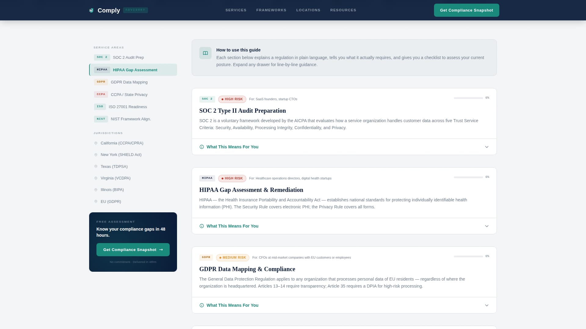 Comply — Trusted Audit Services Landing Page Template