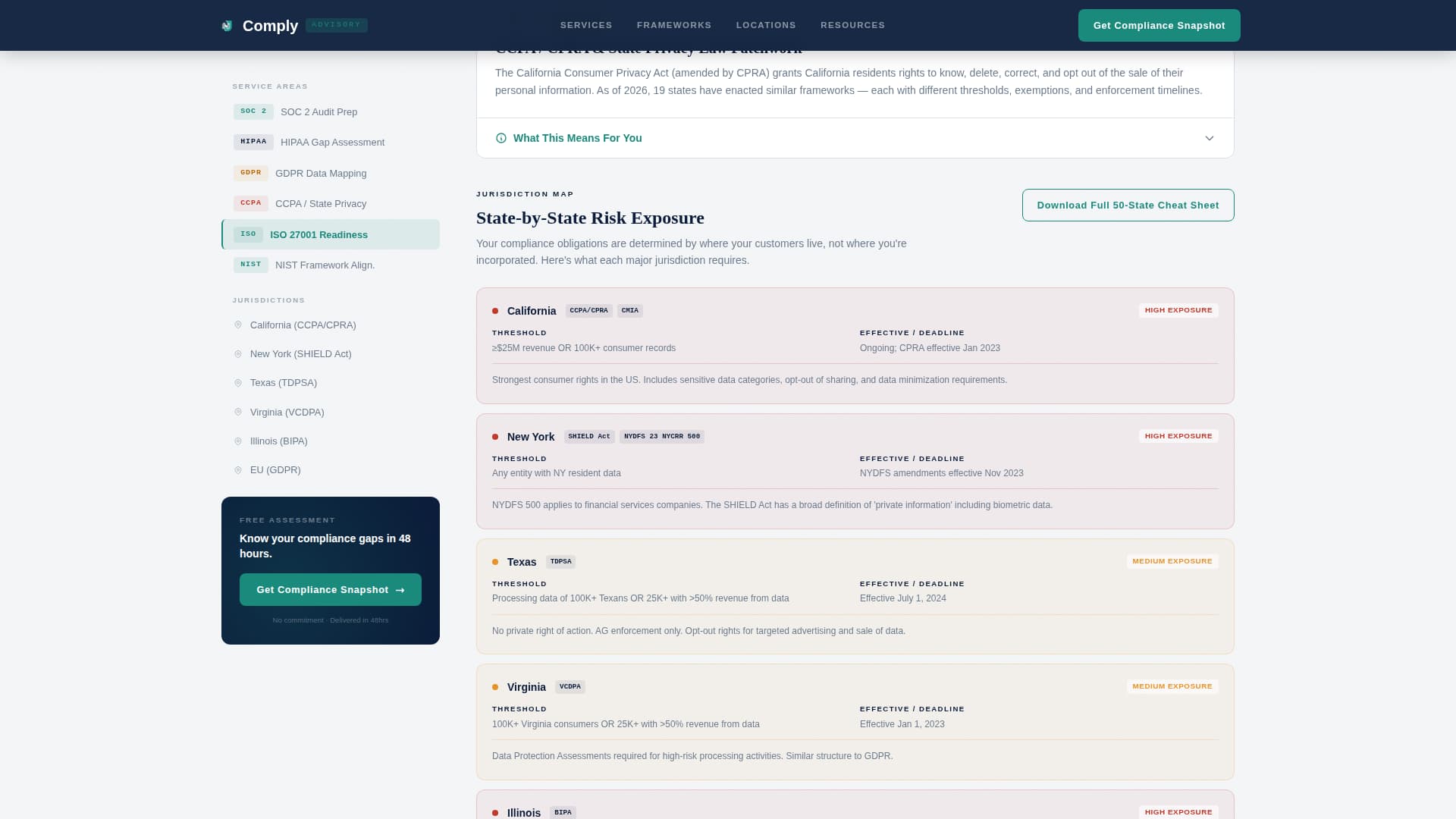 Comply — Trusted Audit Services Landing Page Template