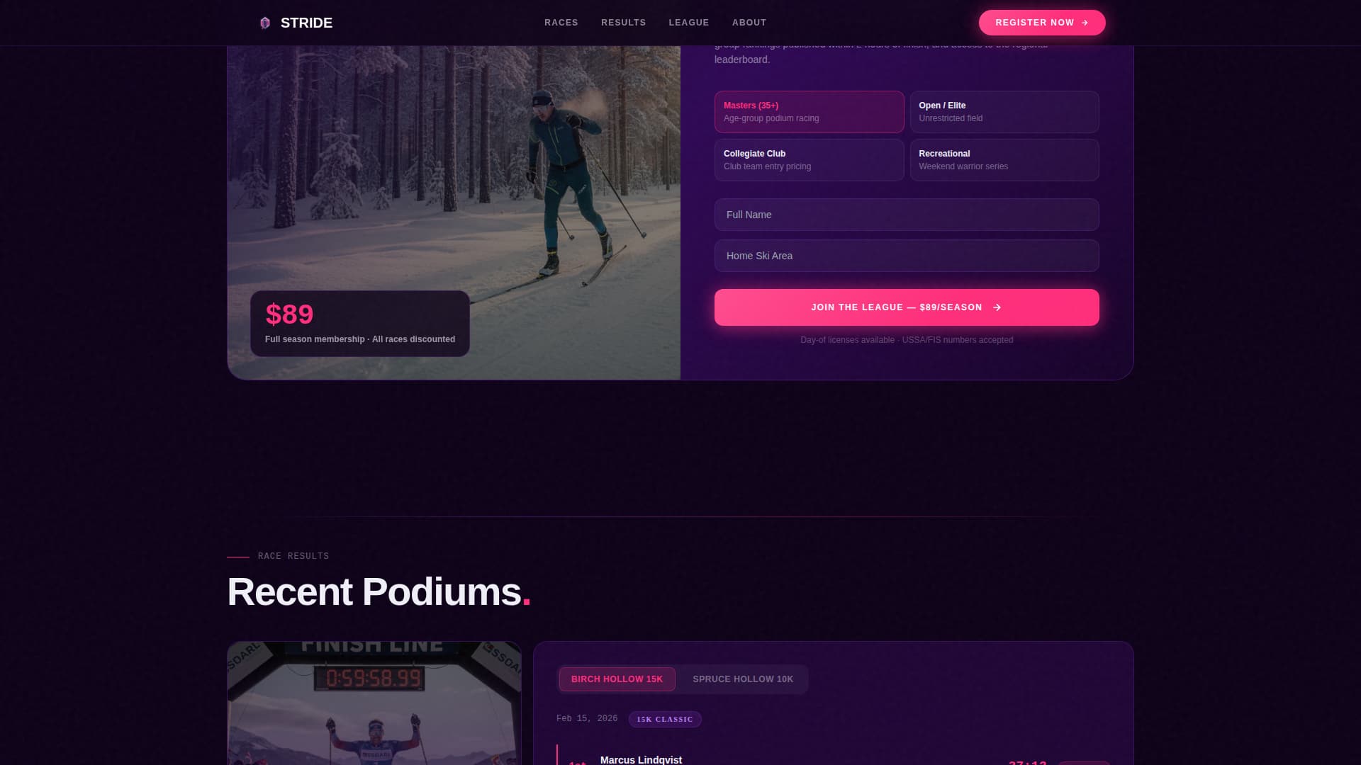 Cross-Country Skiing Pre-Launch Website Template