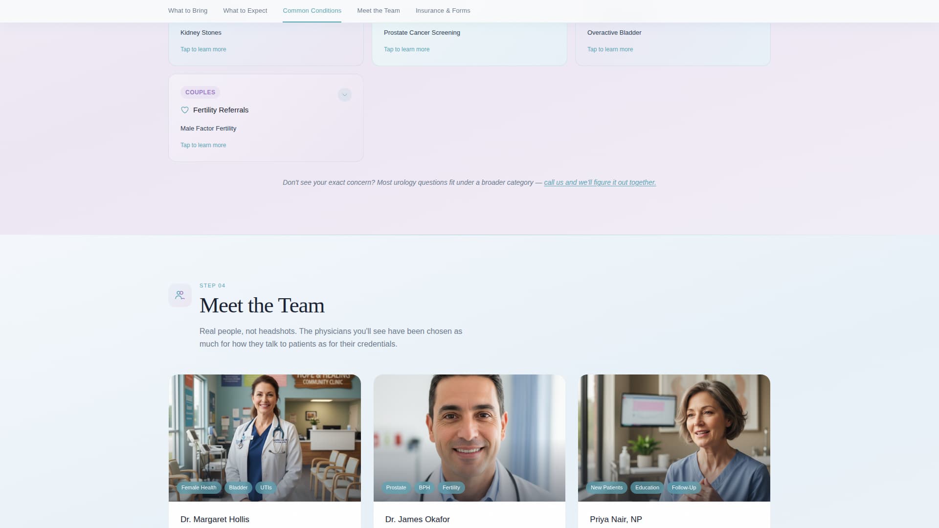 Consult — Compassionate Urological Health Landing Page Template