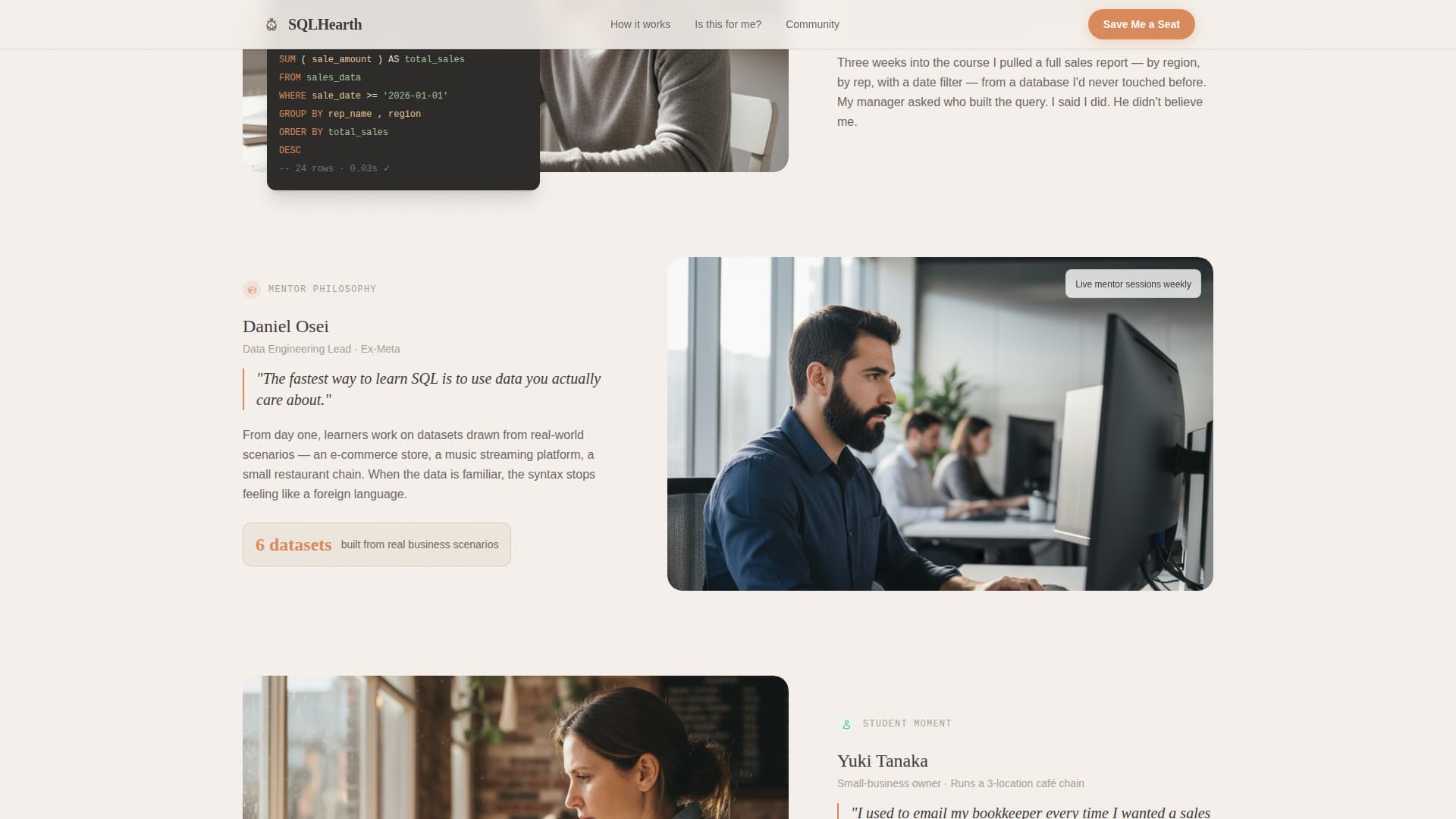 Query - Welcoming SQL Landing Page Template