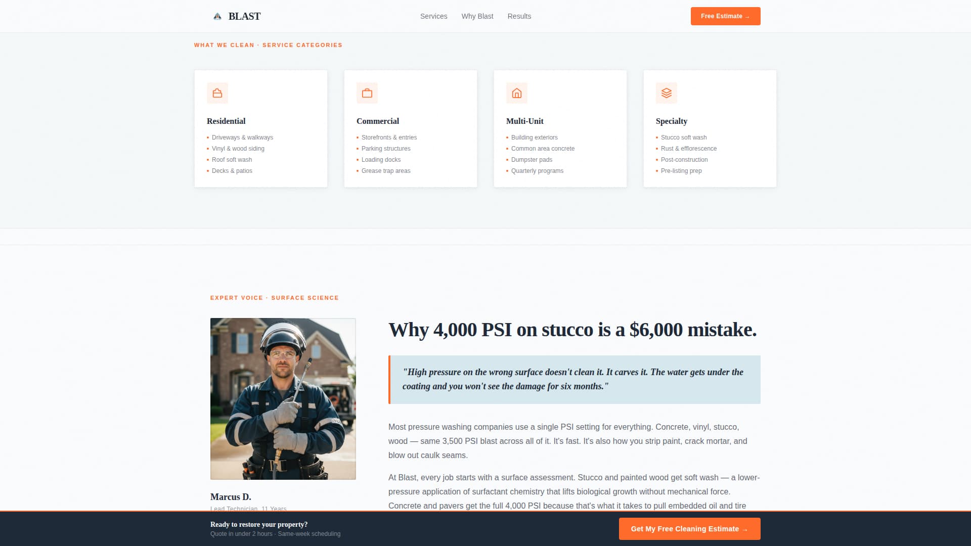 Pressure Washer Marketing Reviews Website Template
