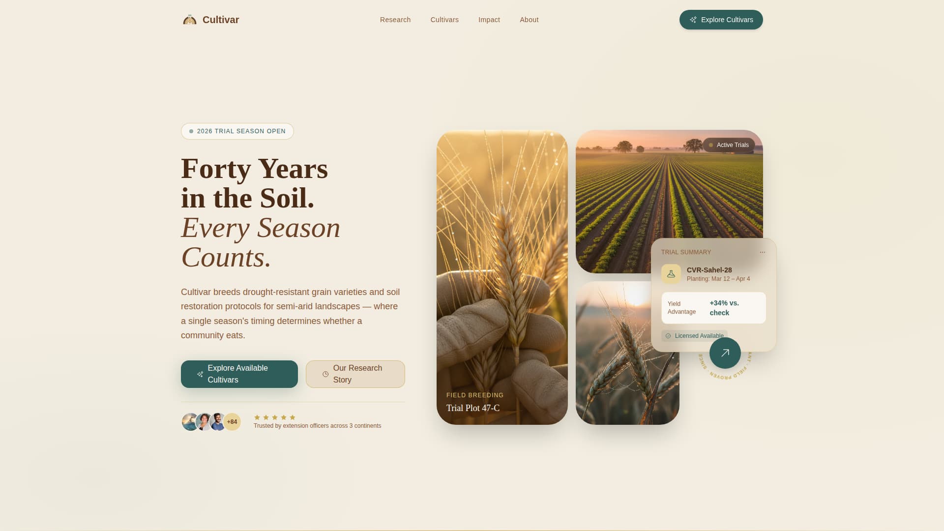 Agricultural Education & Extension Portfolio Website Template