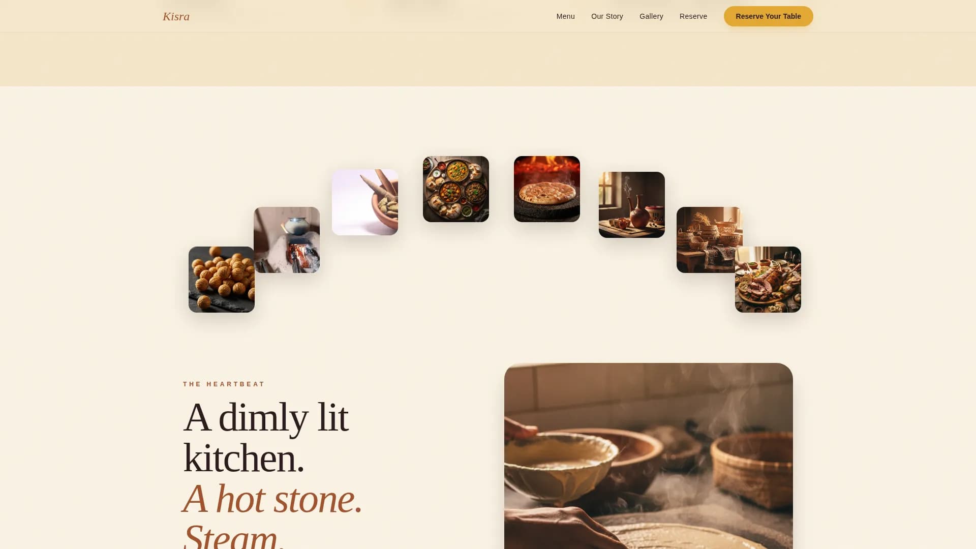 Kisra — Artisan Sudanese Dining Landing Page Template