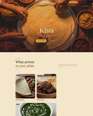 Kisra — Artisan Sudanese Dining Landing Page Template