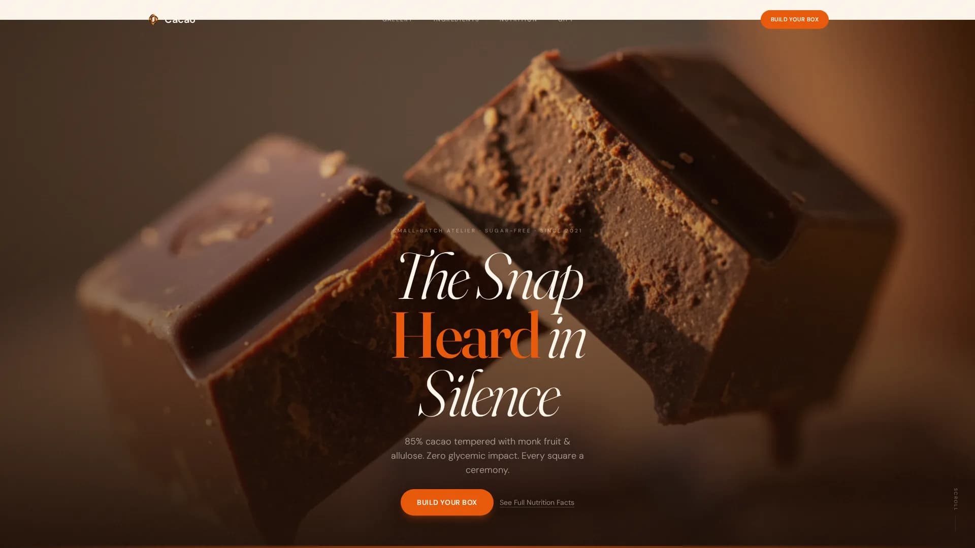 Cacao — Craft Chocolate Landing Page Template