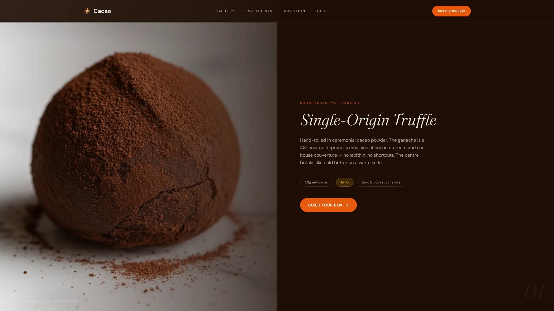 Cacao — Craft Chocolate Landing Page Template