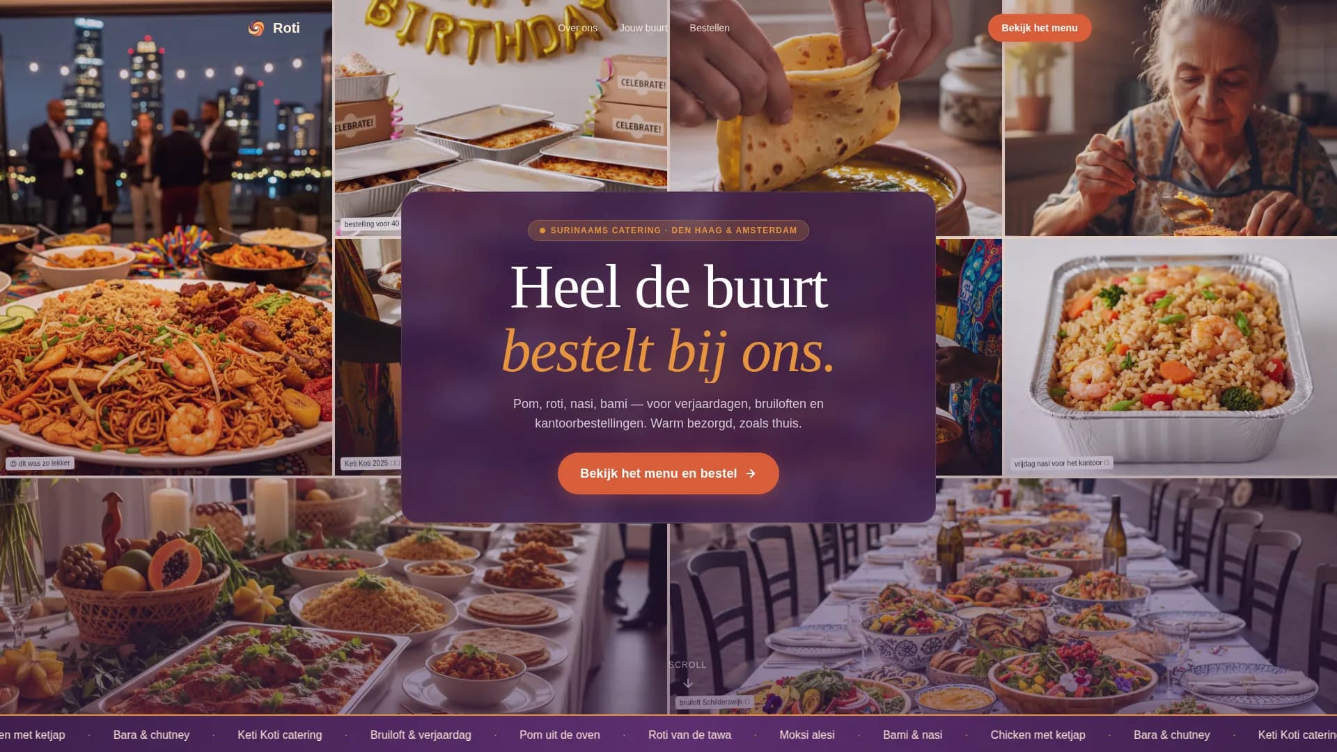 Roti - Authentic Surinamese Catering Landing Page Template