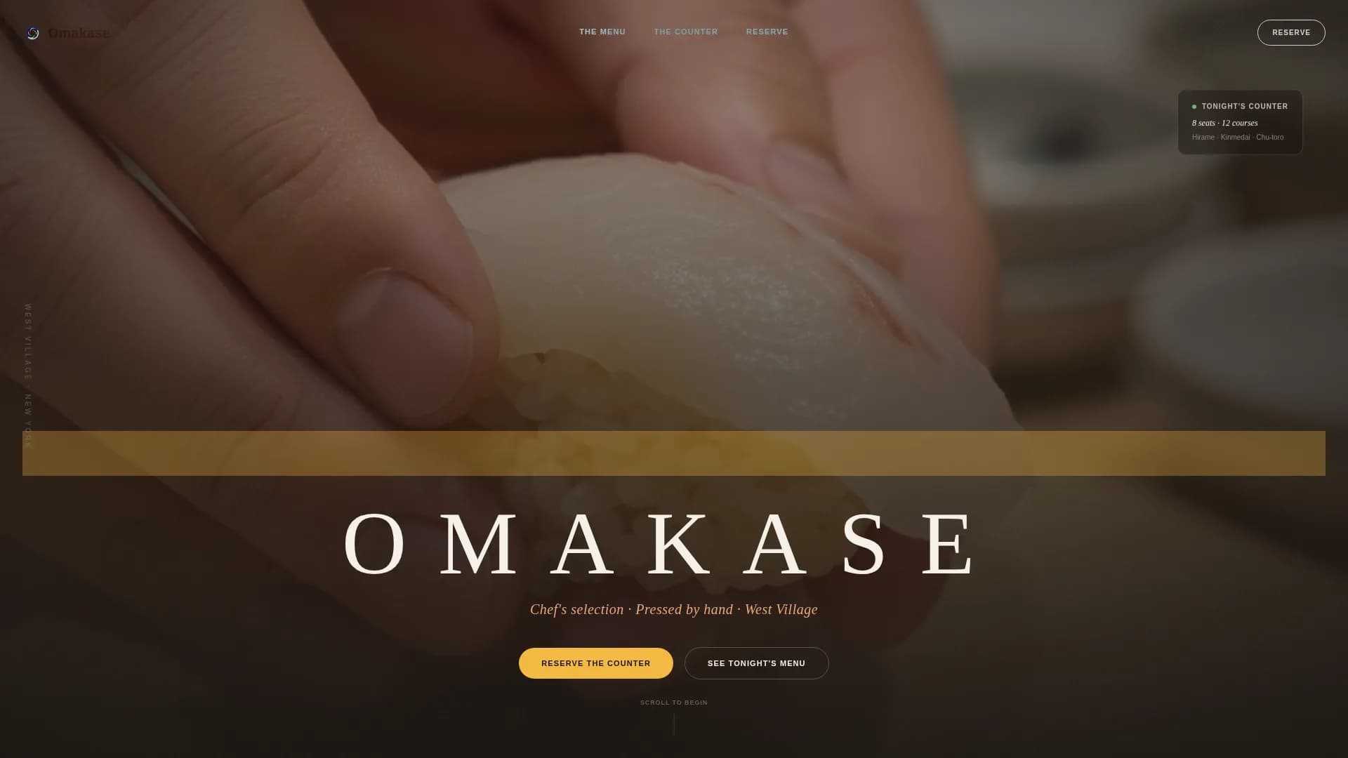 Omakase — Artisan Sushi Dining Landing Page Template
