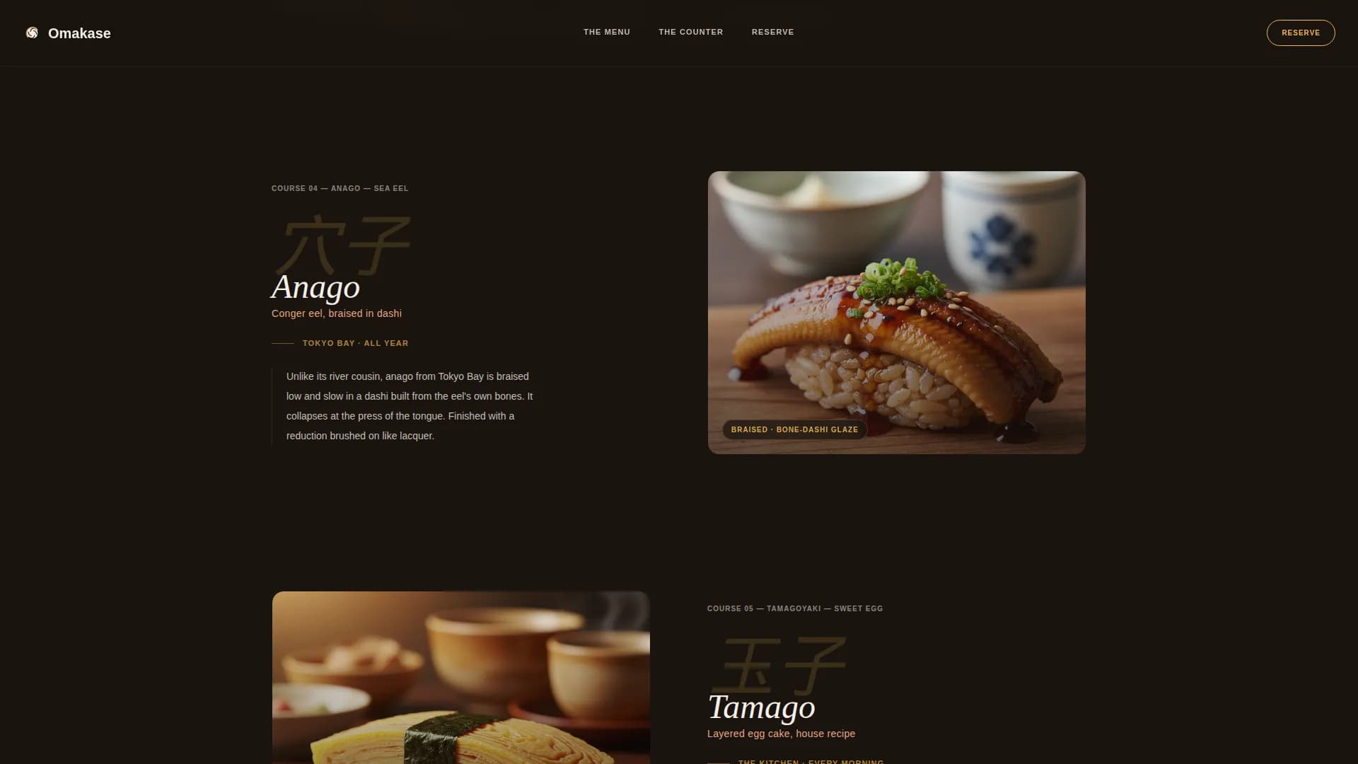 Omakase — Artisan Sushi Dining Landing Page Template