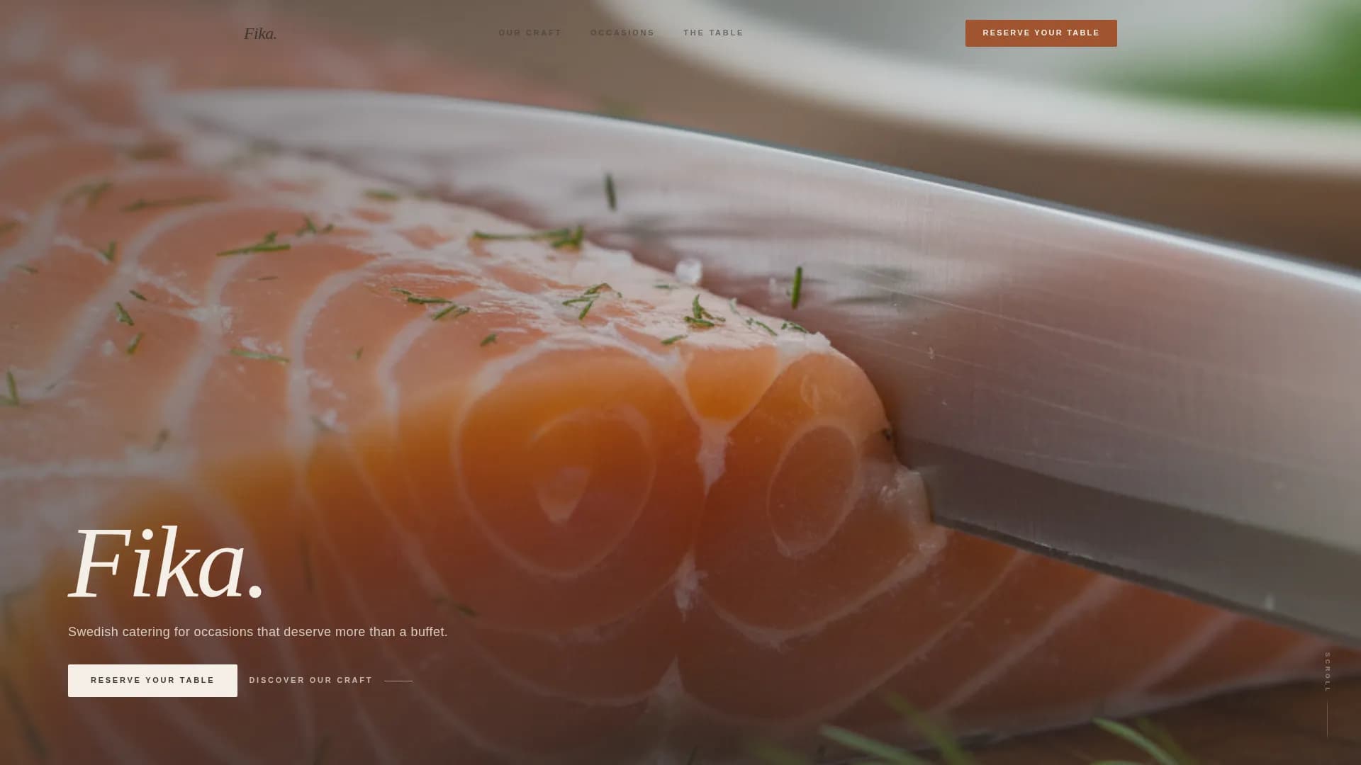 Fika - Scandinavian Swedish Catering Landing Page Template