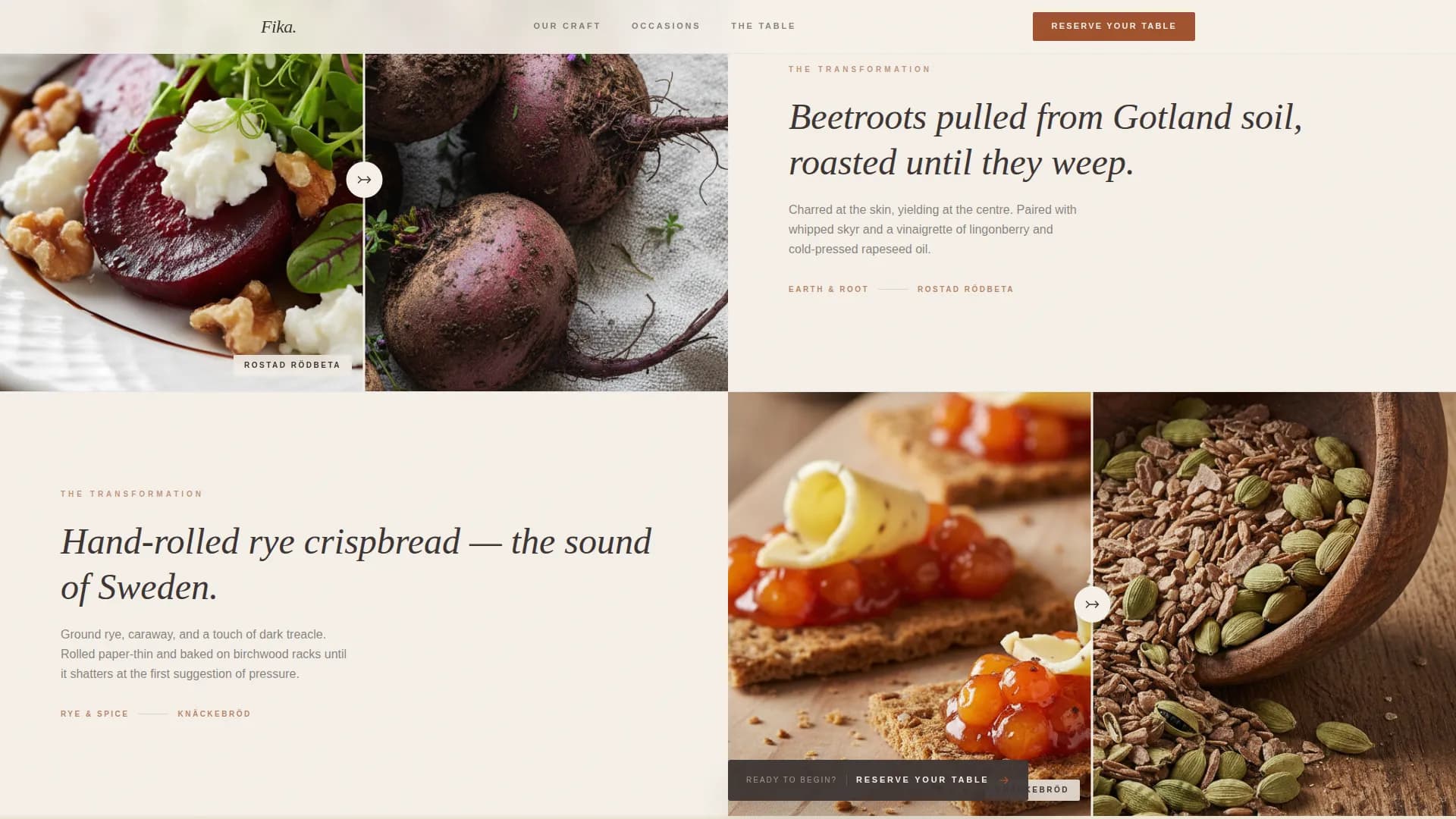 Fika - Scandinavian Swedish Catering Landing Page Template