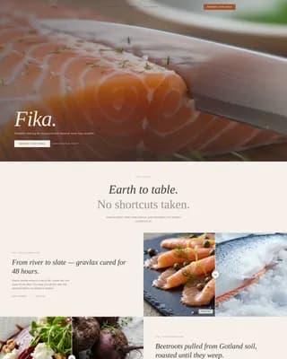 Fika - Scandinavian Swedish Catering Landing Page Template