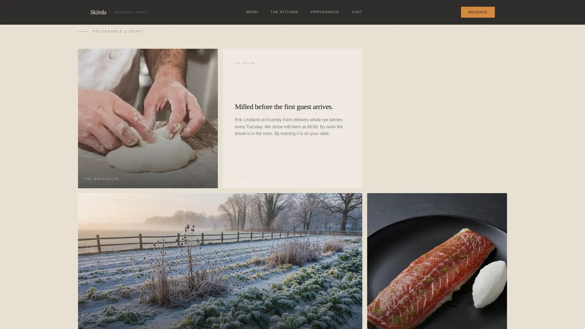 Skrda - Agrarian Nordic Restaurant Landing Page Template