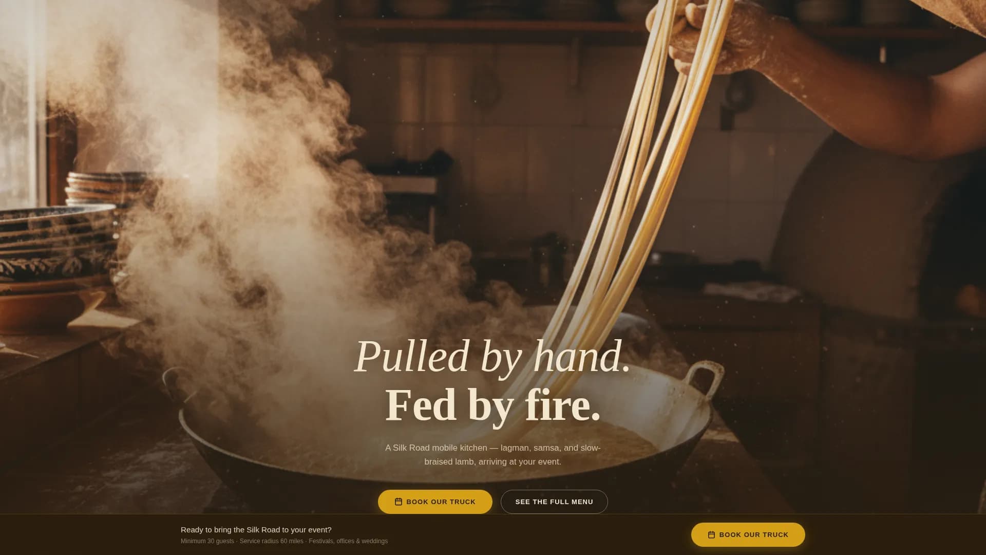 Dastarkhan — Artisan Silk Road Food Truck Landing Page Template