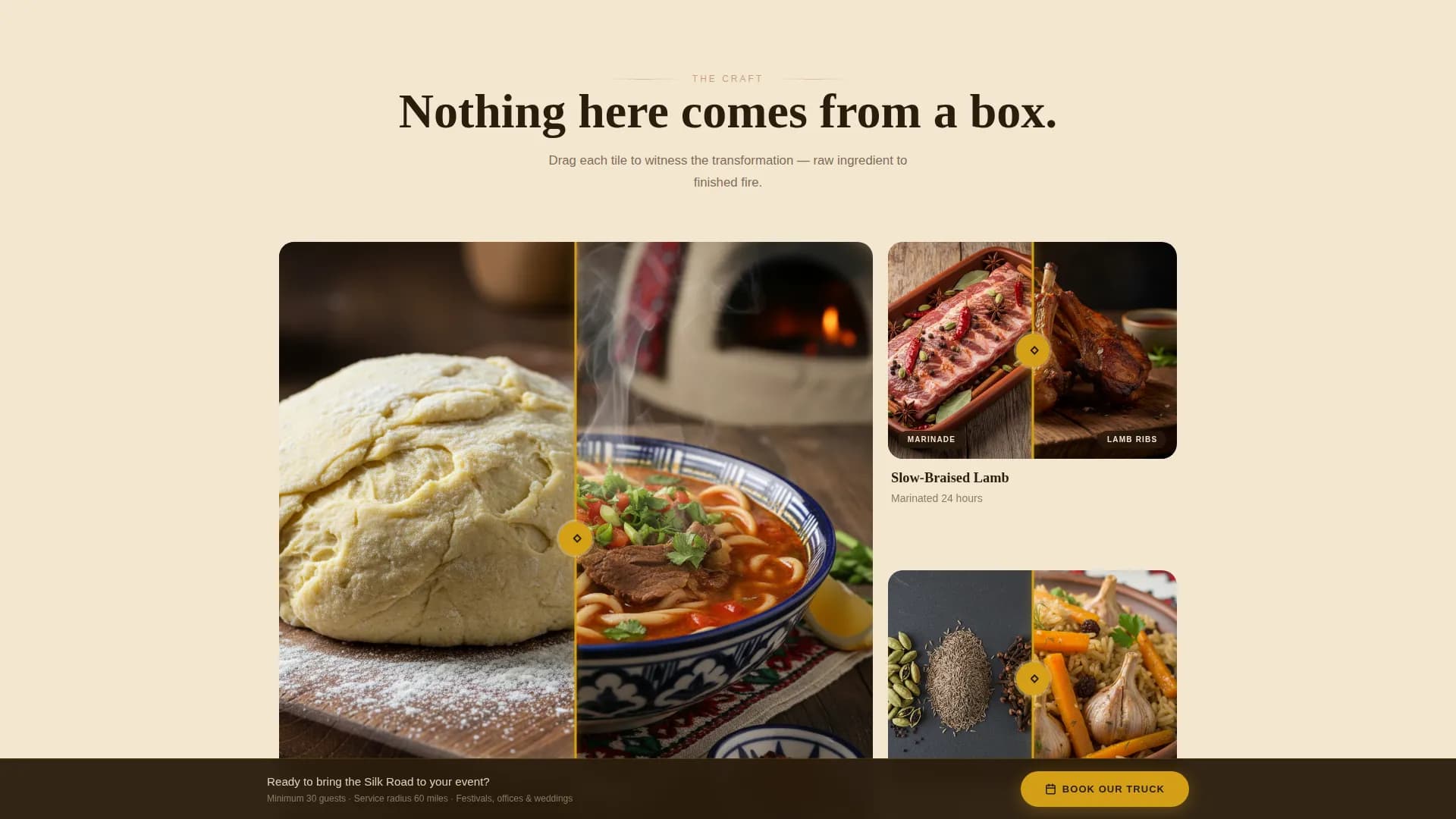Dastarkhan — Artisan Silk Road Food Truck Landing Page Template