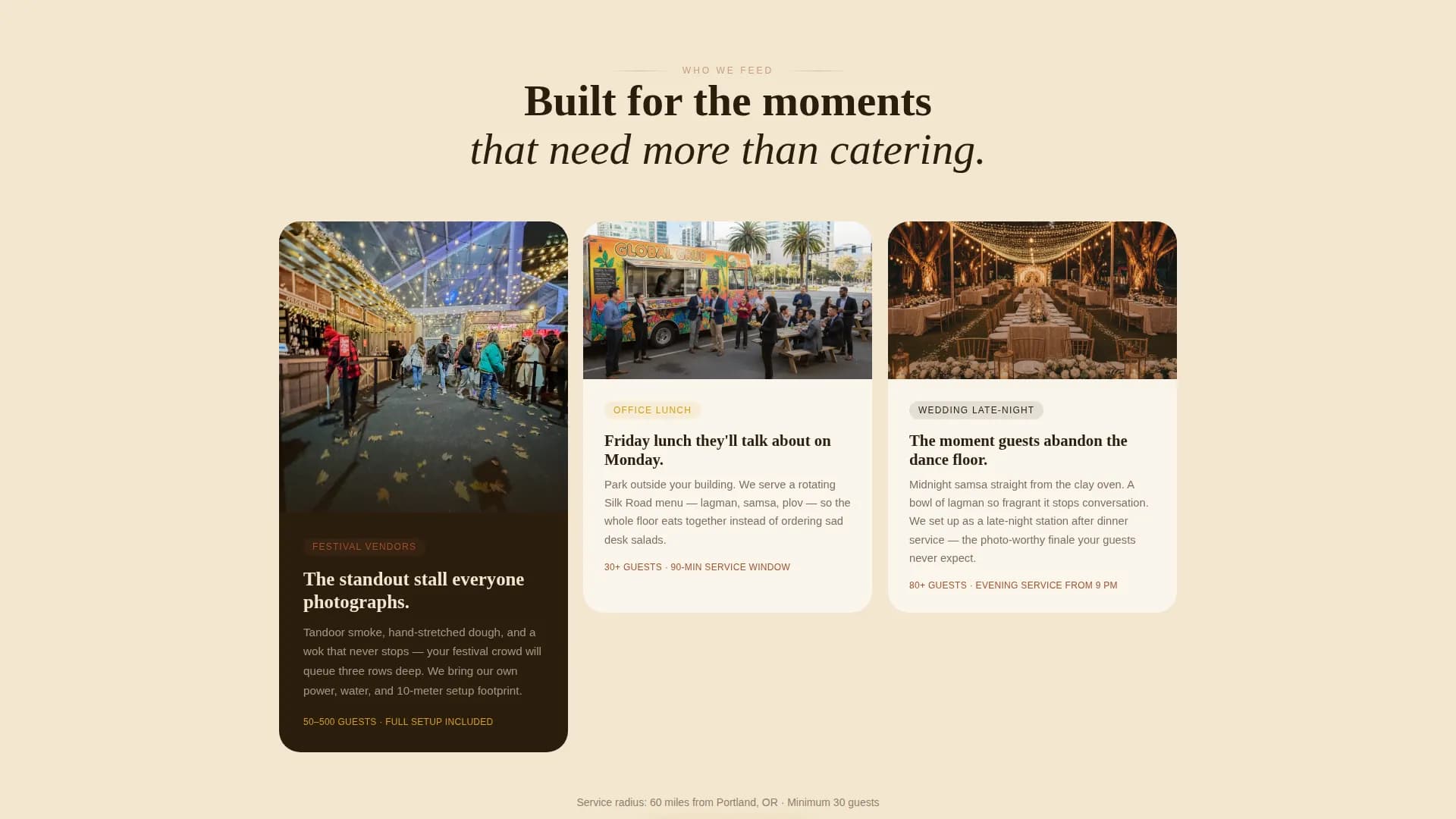 Dastarkhan — Artisan Silk Road Food Truck Landing Page Template