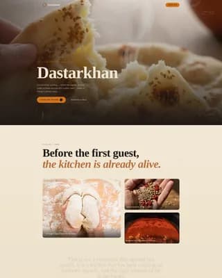 Dastarkhan — Neo Tajik Dining Landing Page Template