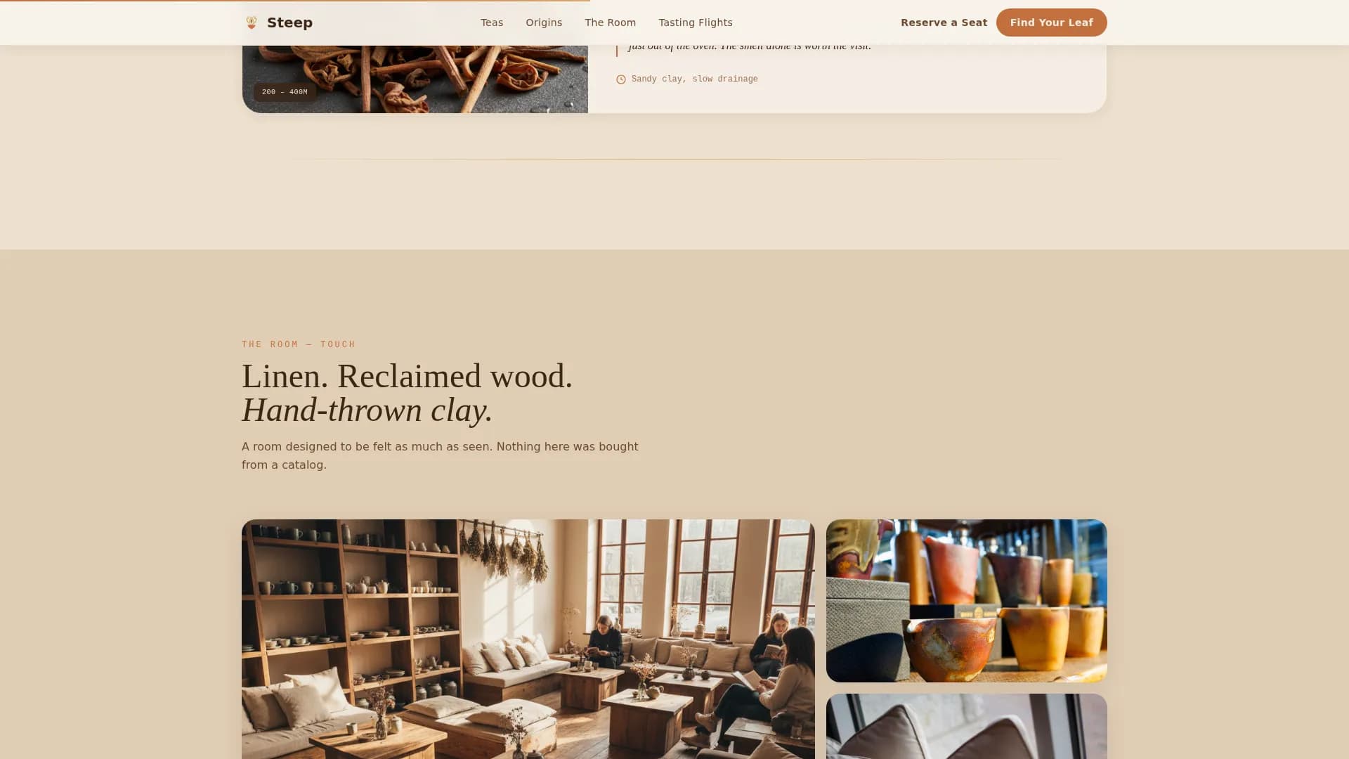 Steep - Artisan Tea House Landing Page Template