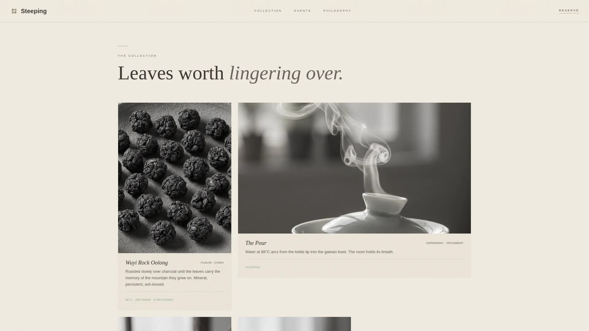 Steeping — Calm Tea House Landing Page Template