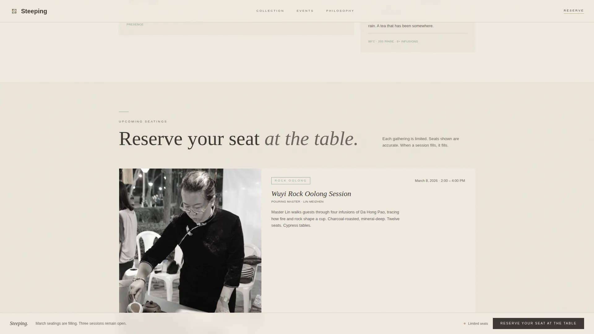 Steeping — Calm Tea House Landing Page Template