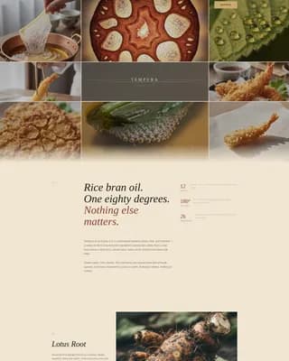 Tempura - Luxe Omakase Reservation Landing Page Template