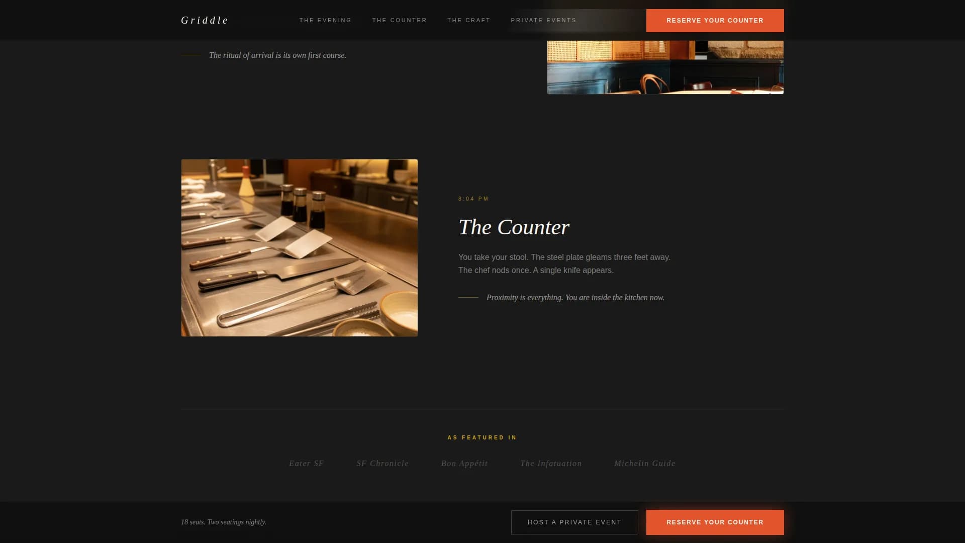 Griddle — Craft Teppanyaki Event Landing Page Template