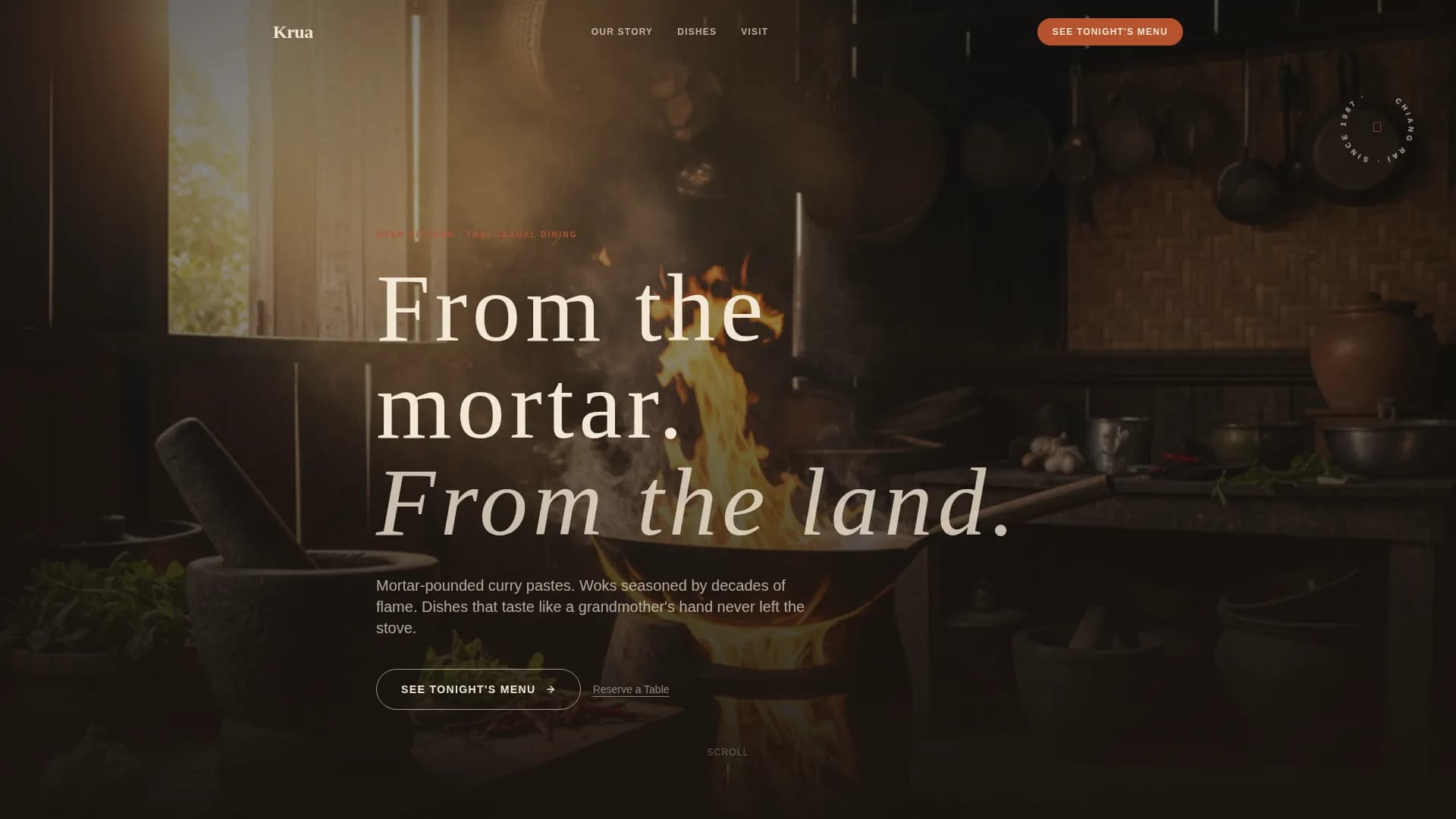 Krua — Authentic Thai Dining Landing Page Template