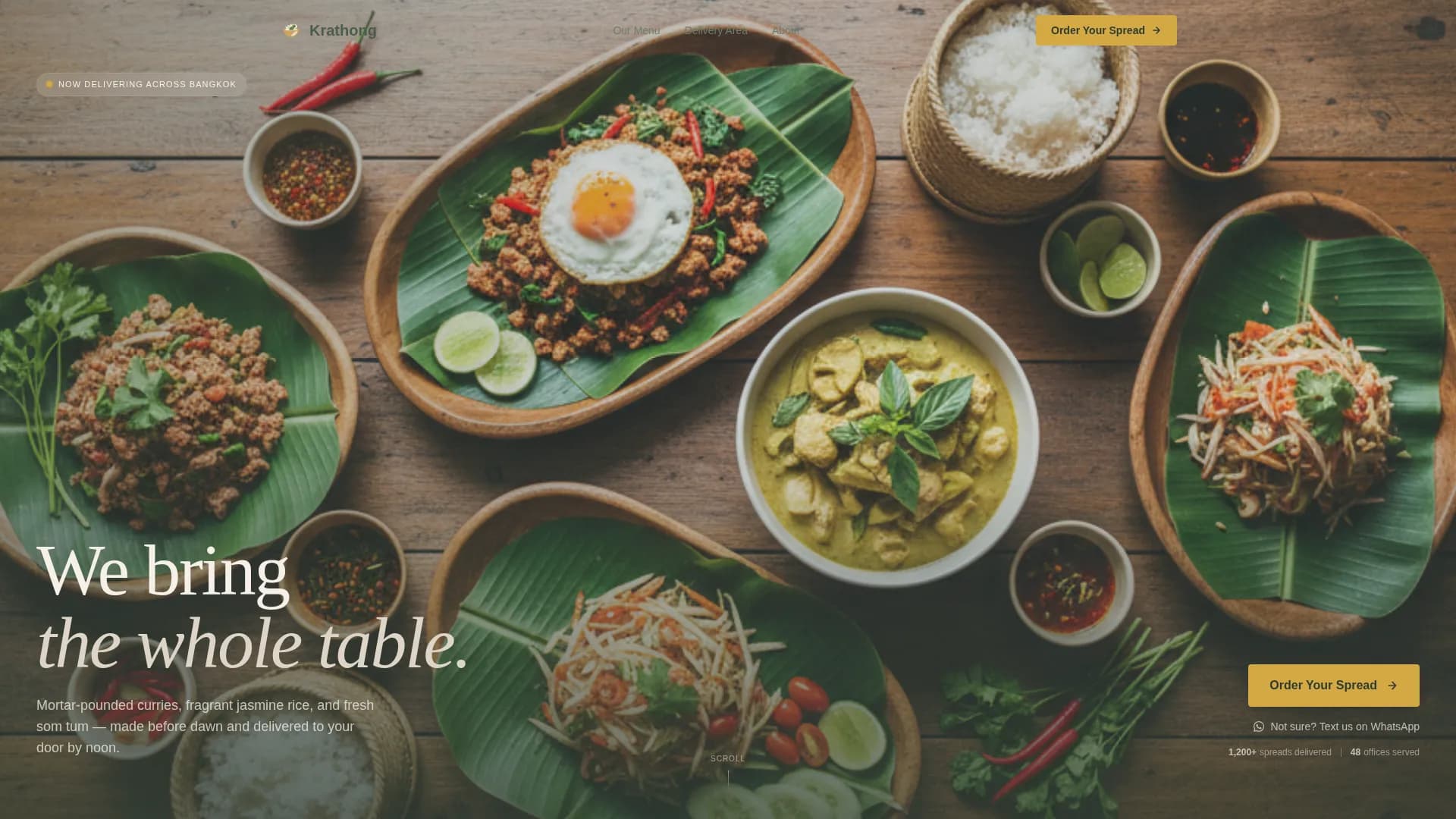 Krathong — Authentic Thai Catering Landing Page Template
