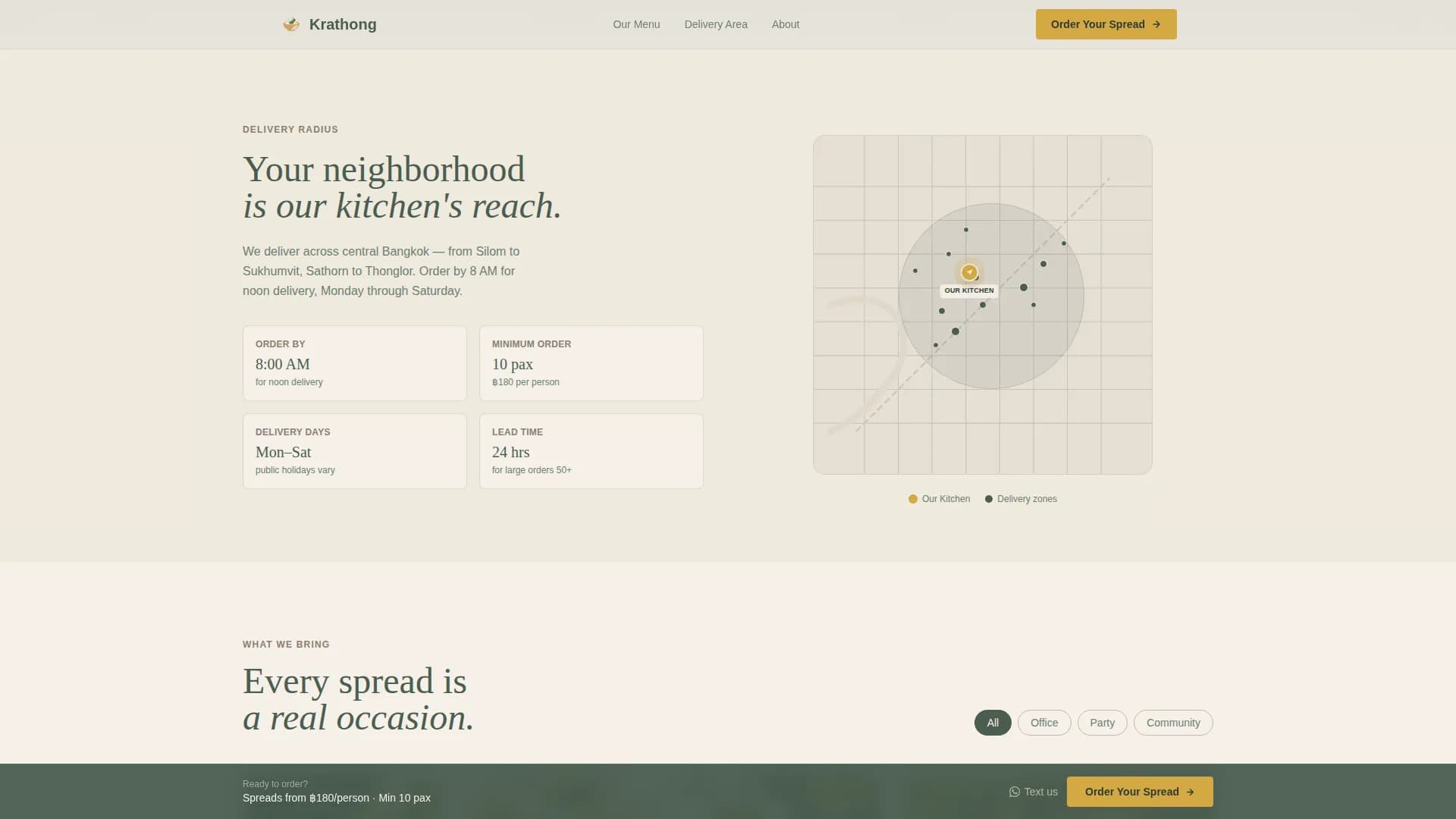 Krathong — Authentic Thai Catering Landing Page Template