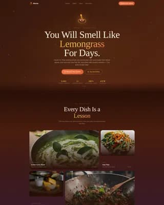 Mortar — Hands-On Thai Cooking Class Landing Page Template