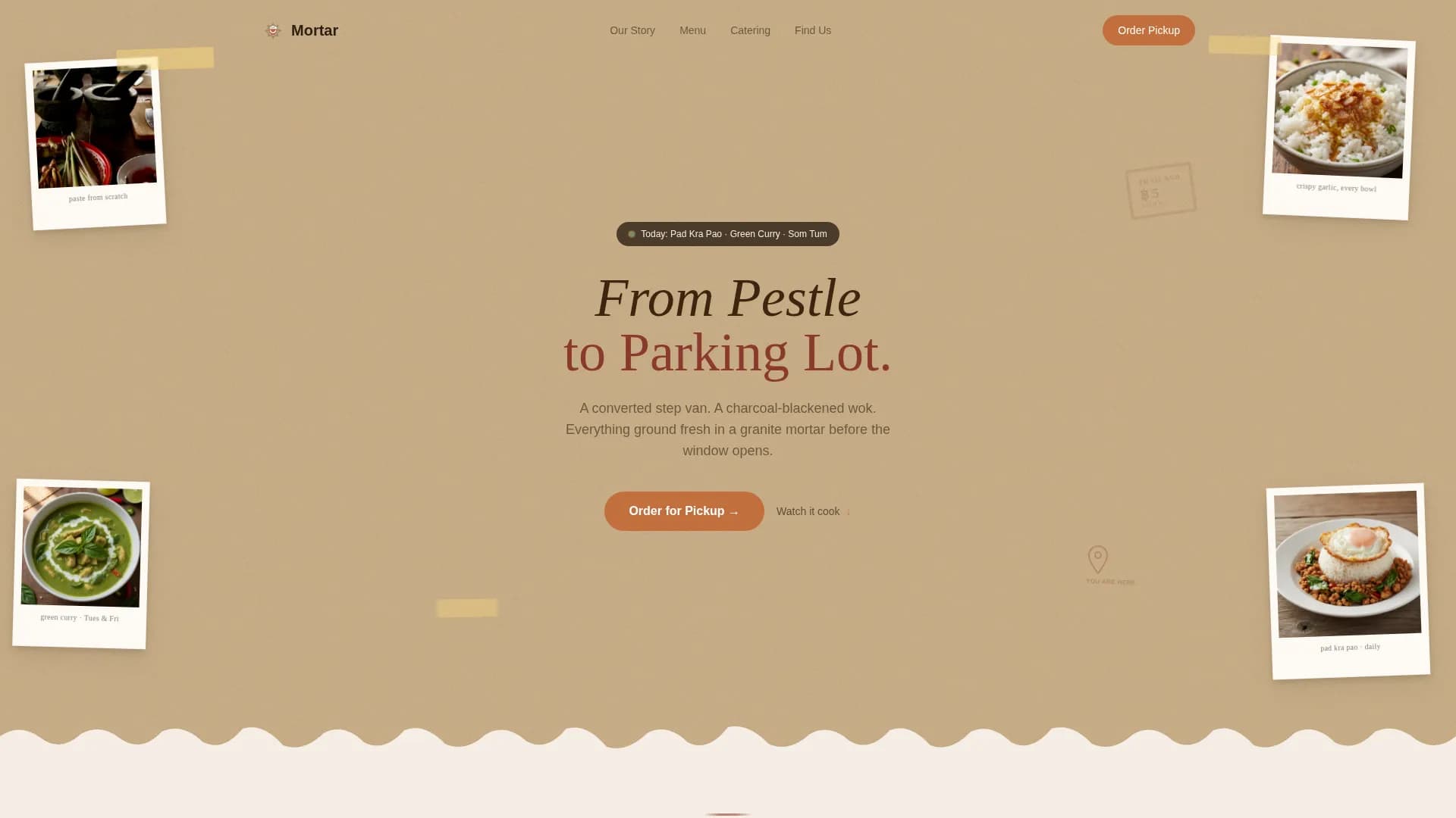 Mortar — Artisan Thai Truck Landing Page Template