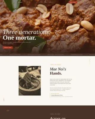 Kin - Immersive Thai Restaurant Landing Page Template