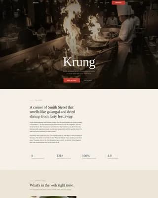 Krung — Neighborhood Thai Event Landing Page Template
