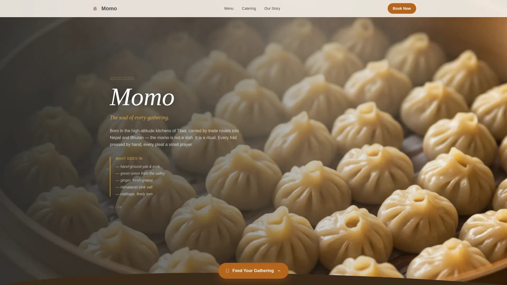 Momo - Authentic Himalayan Catering Landing Page Template