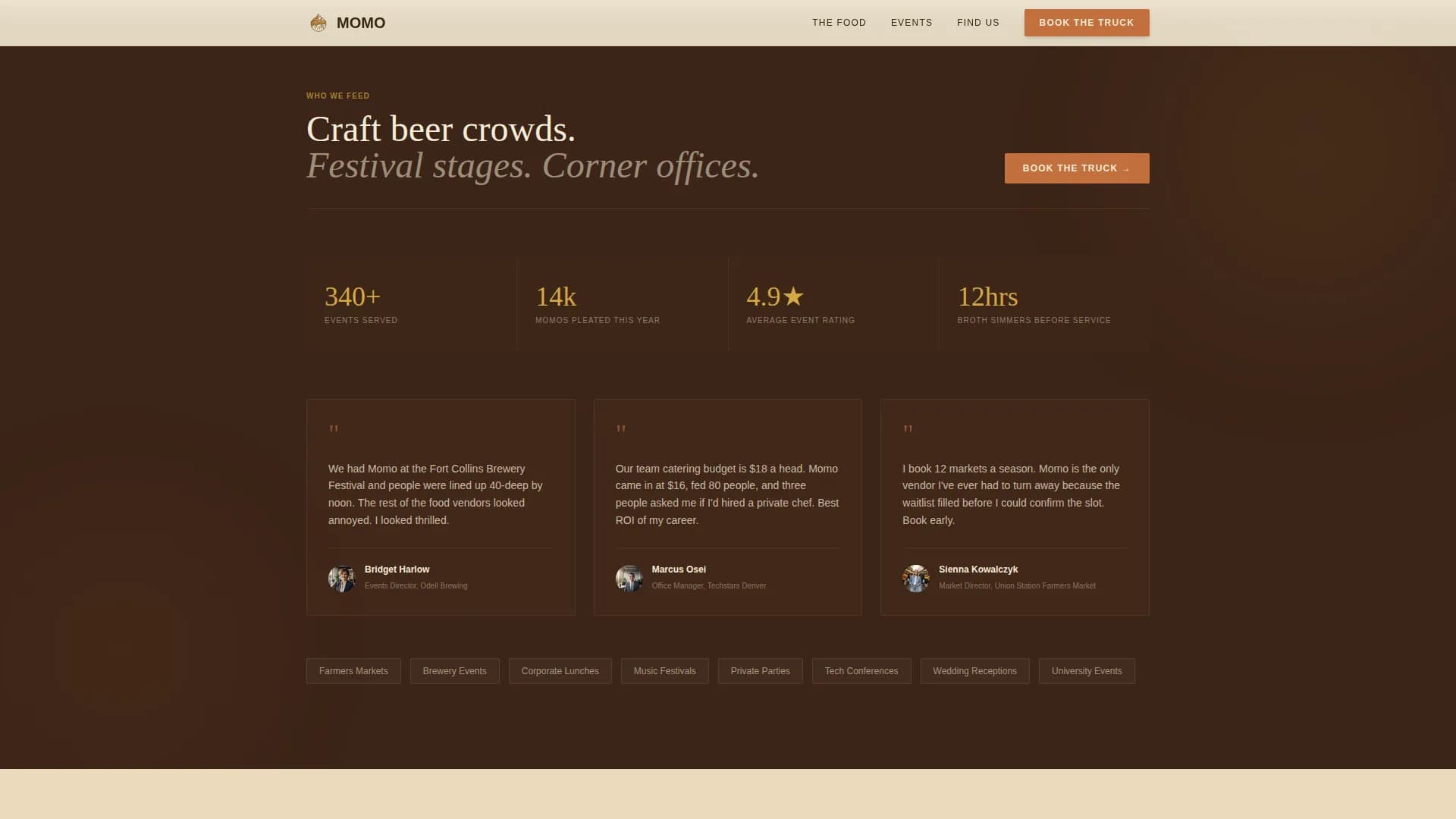 Momo — Himalayan Truck Booking Landing Page Template