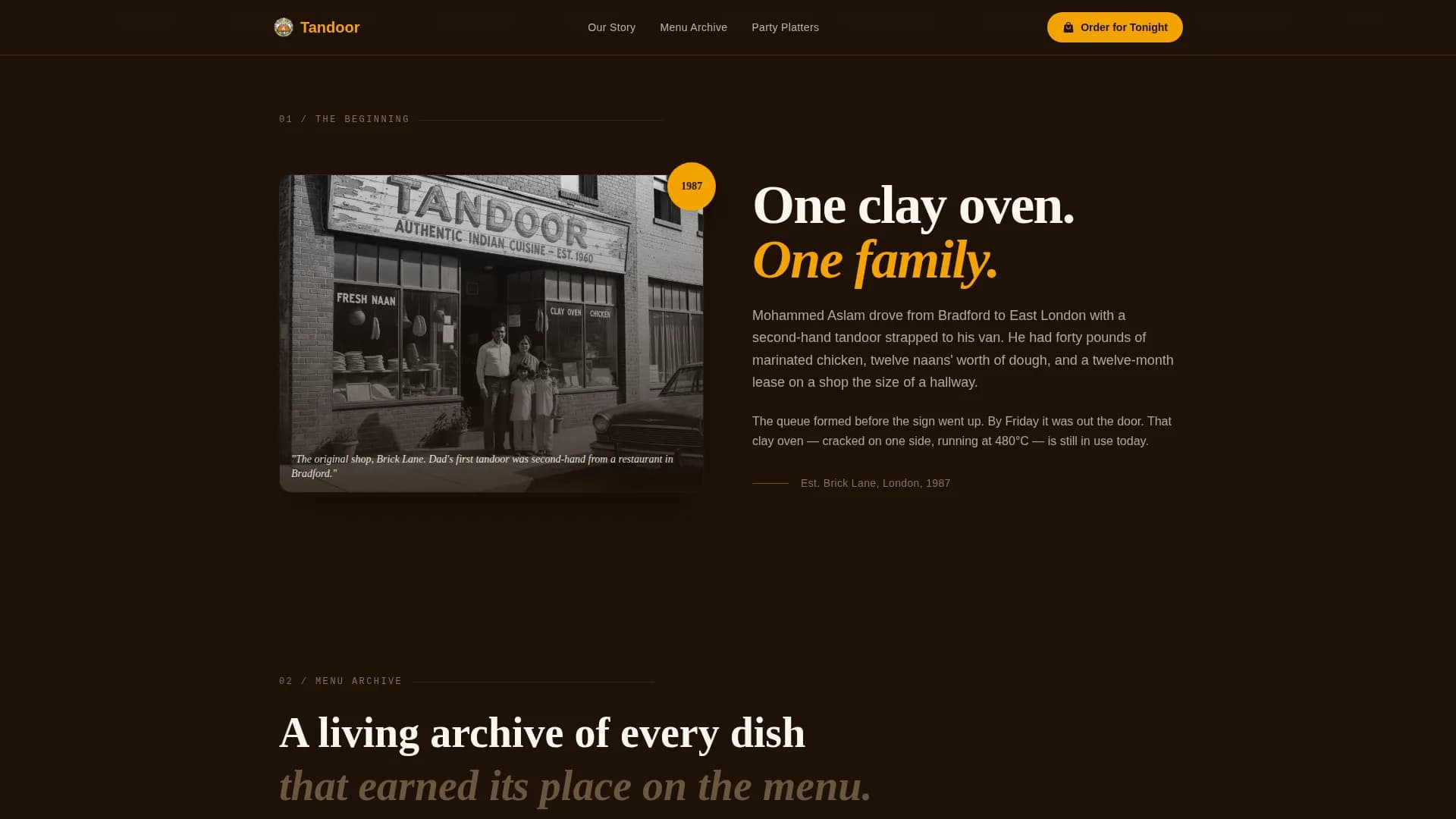 Tandoor — Sizzling Tikka Takeaway Landing Page Template