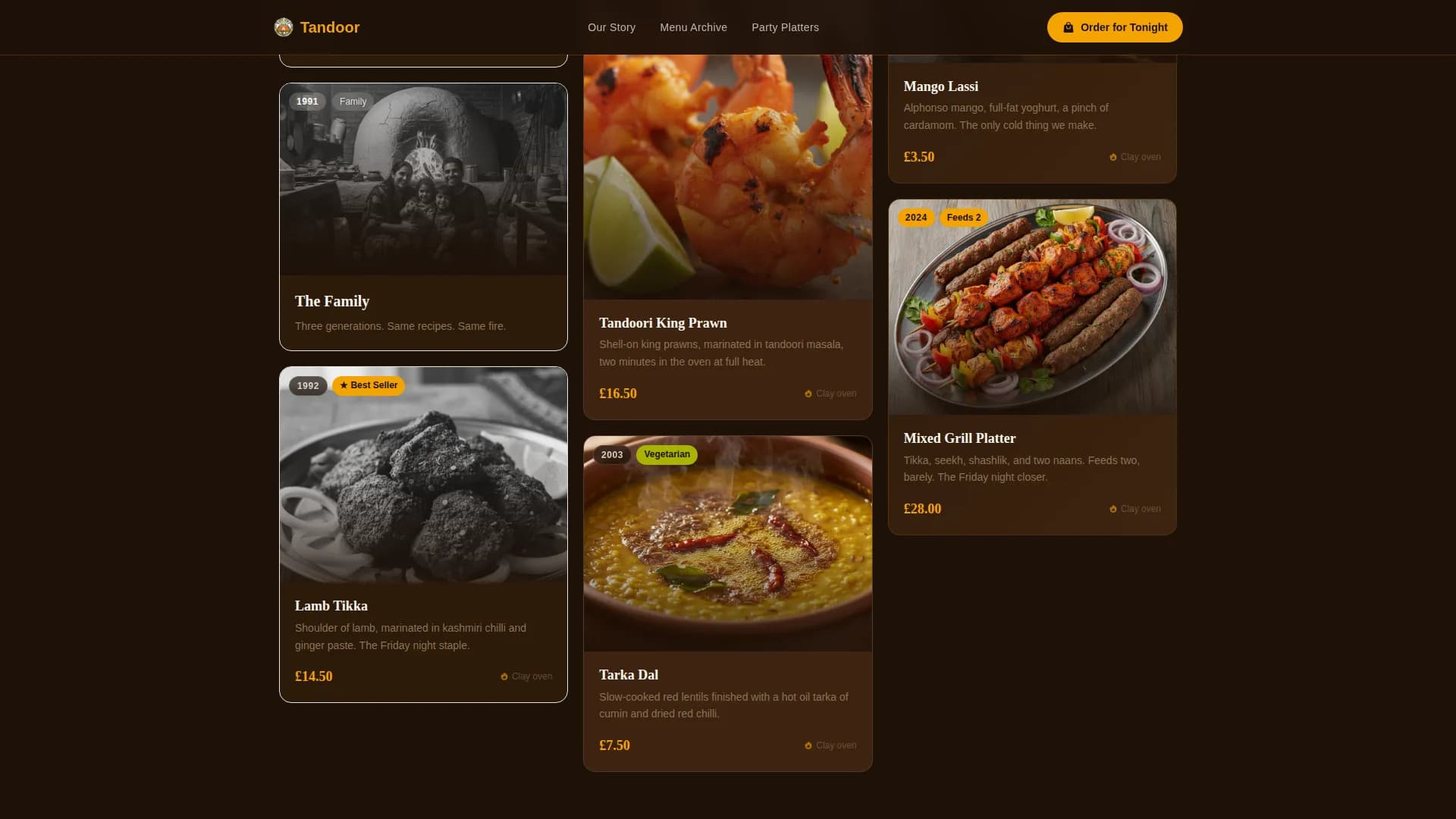 Tandoor — Sizzling Tikka Takeaway Landing Page Template