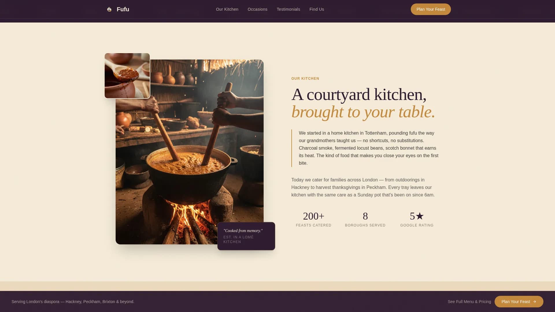 Fufu - Authentic Togolese Catering Landing Page Template