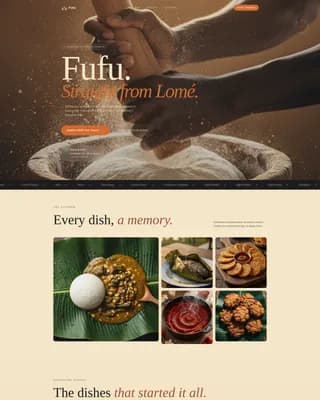 Fufu — Authentic Togolese Food Truck Landing Page Template