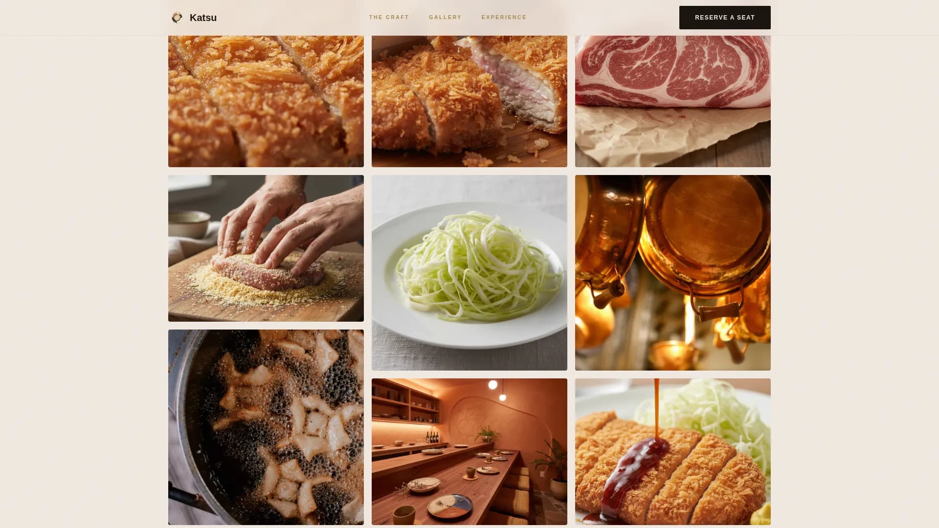 Katsu — Haute Craft Tonkatsu Restaurant Landing Page Template