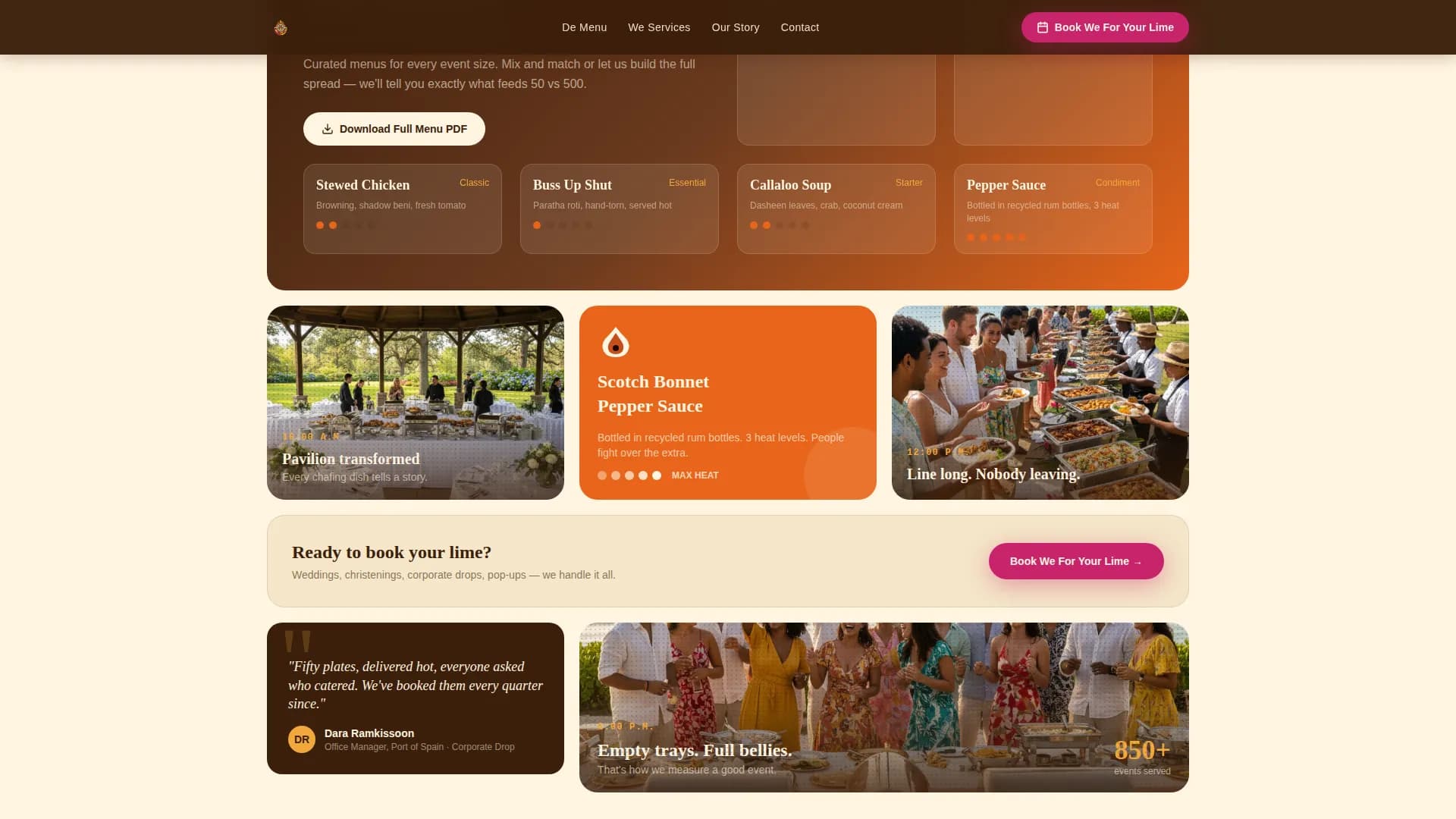 Island — Vibrant Caribbean Catering Landing Page Template
