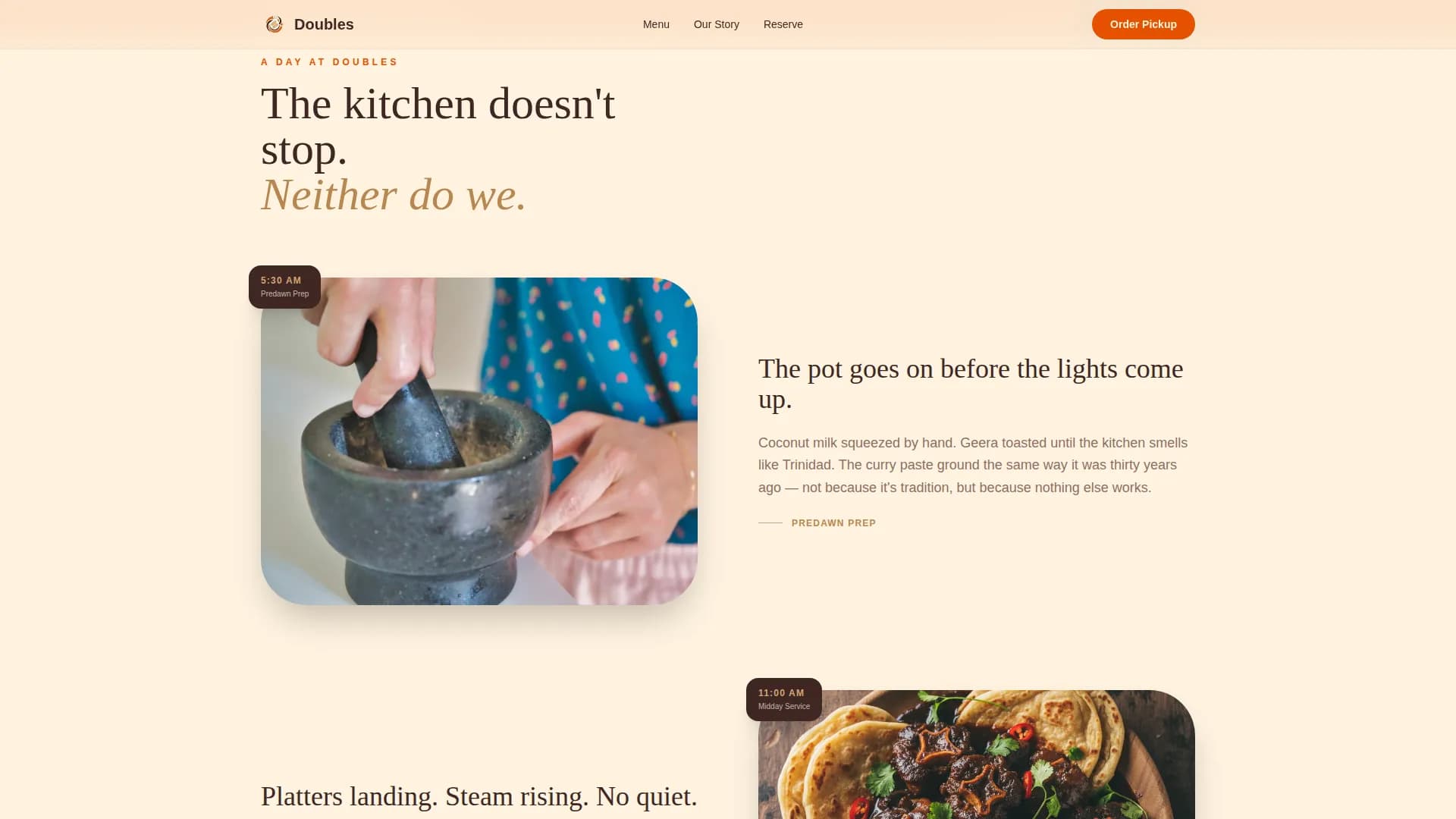 Doubles - Authentic Trinidadian Restaurant Landing Page Template